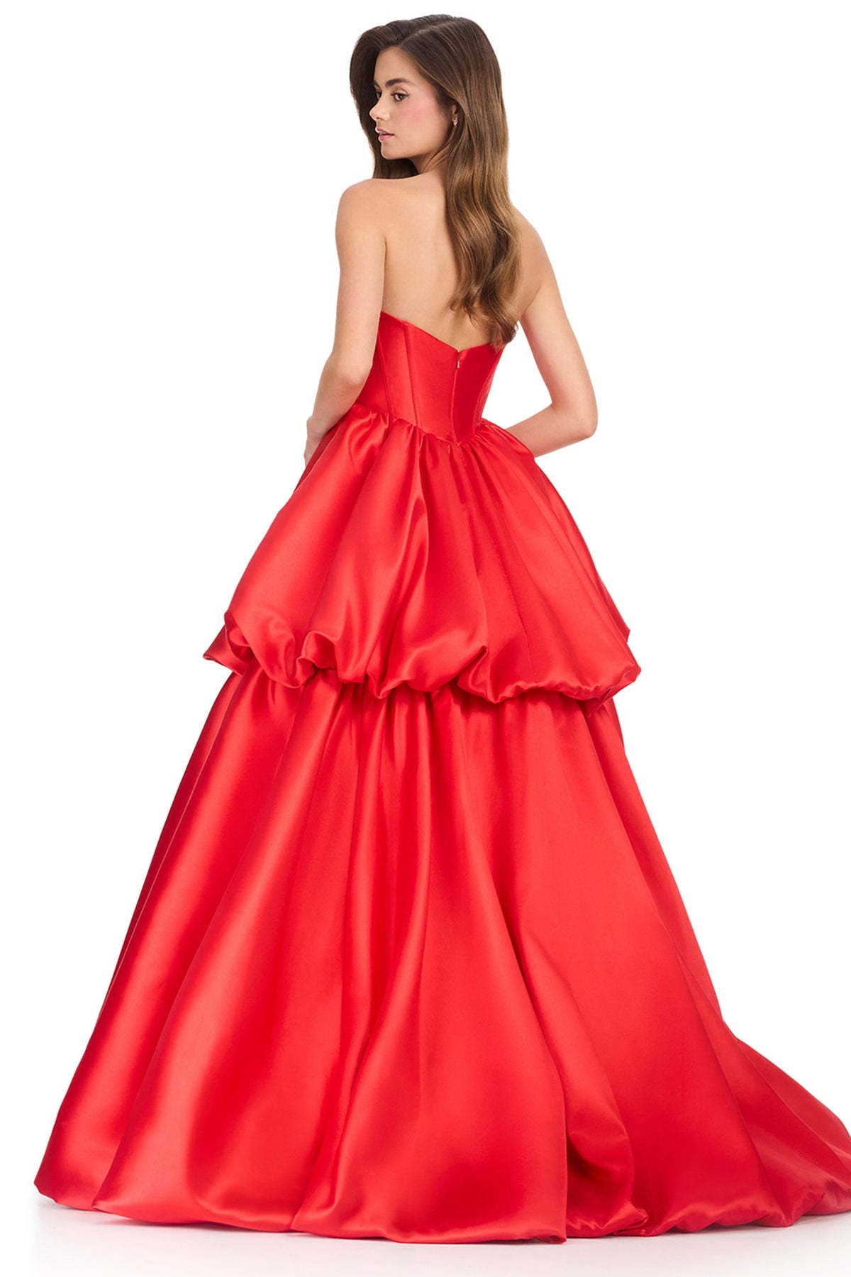Ashley Lauren 12404 - Mikado Strapless Tiered Prom Ballgown