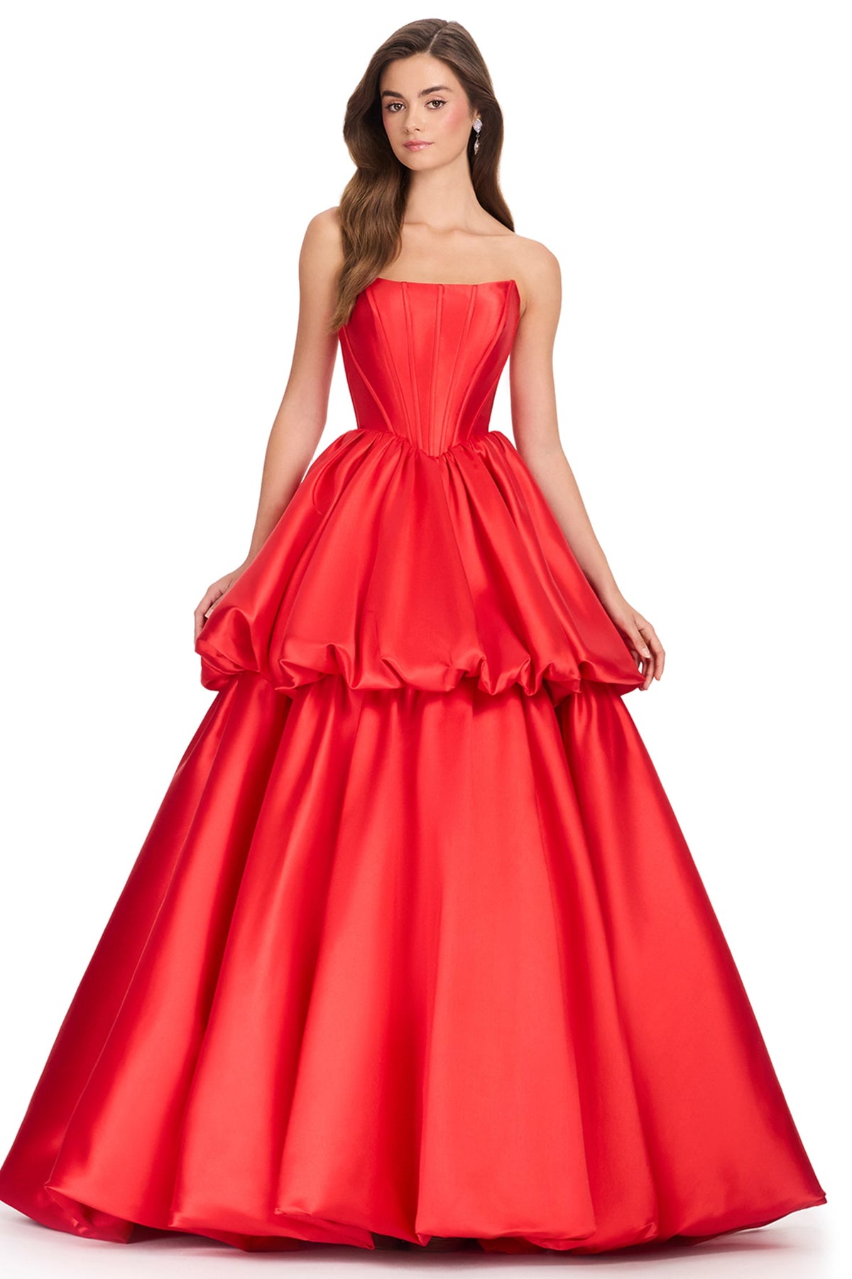 Ashley Lauren 12404 - Mikado Strapless Tiered Prom Ballgown