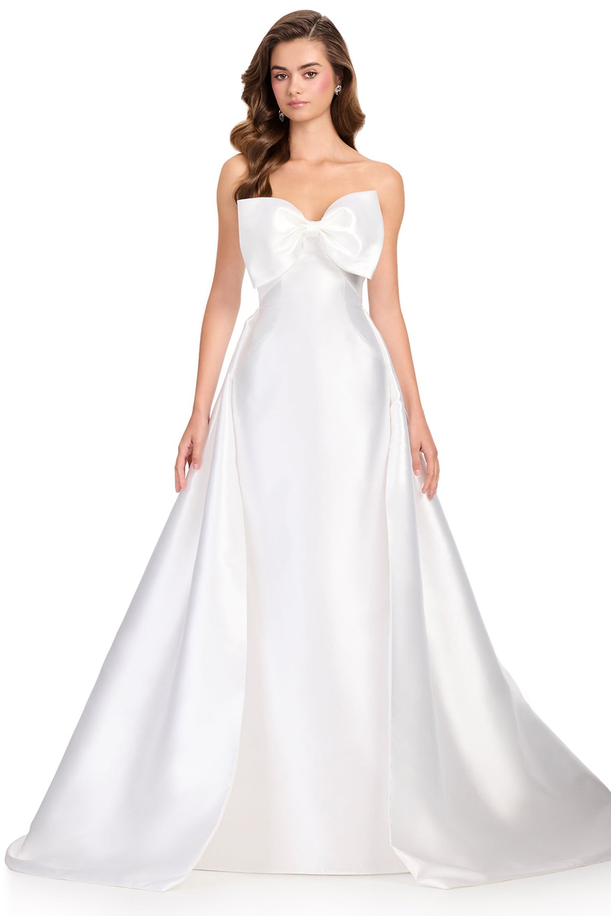 Ashley Lauren 12405 - Bow Detail Sweetheart Mikado Prom Gown