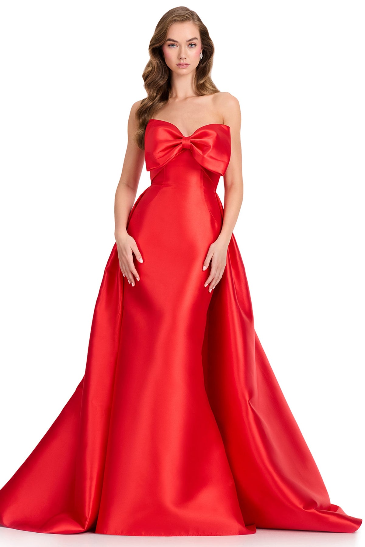Ashley Lauren 12405 - Bow Detail Sweetheart Mikado Prom Gown