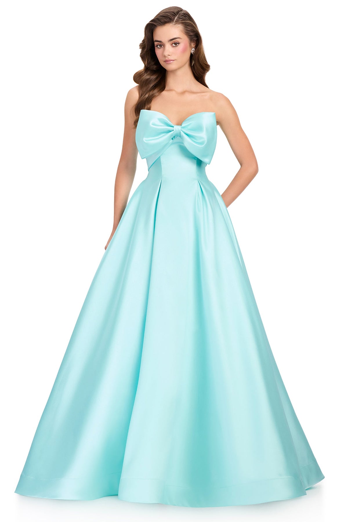 Ashley Lauren 12406 - Bow Neckline Strapless Prom Gown