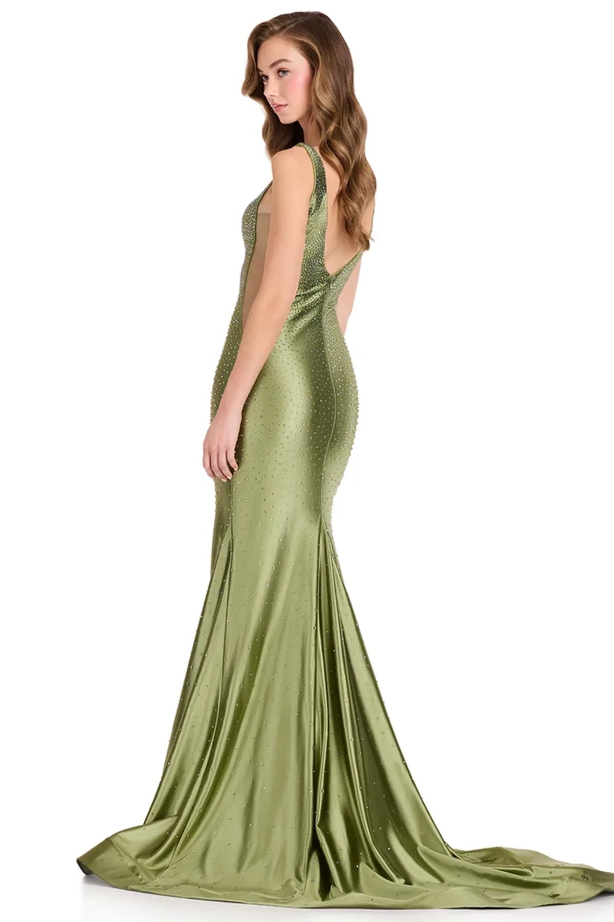 Ashley Lauren 12414 - Beaded Jersey Sleeveless V-Back Prom Gown