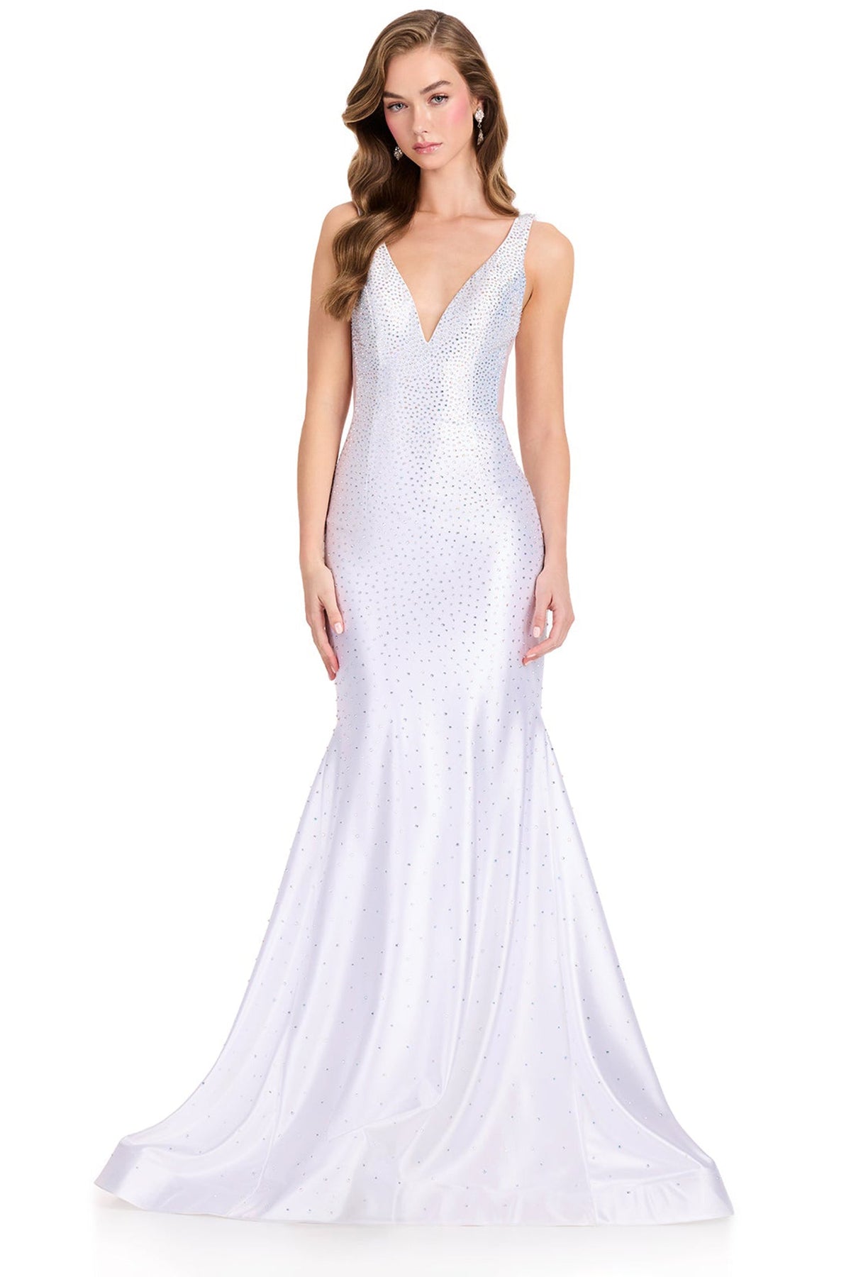 Ashley Lauren 12414 - Beaded Jersey Sleeveless V-Back Prom Gown