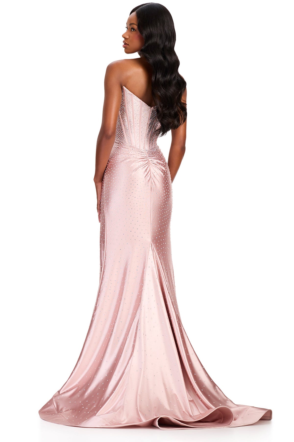 Ashley Lauren 12416 - Corset Style Embellished Jersey Prom Gown