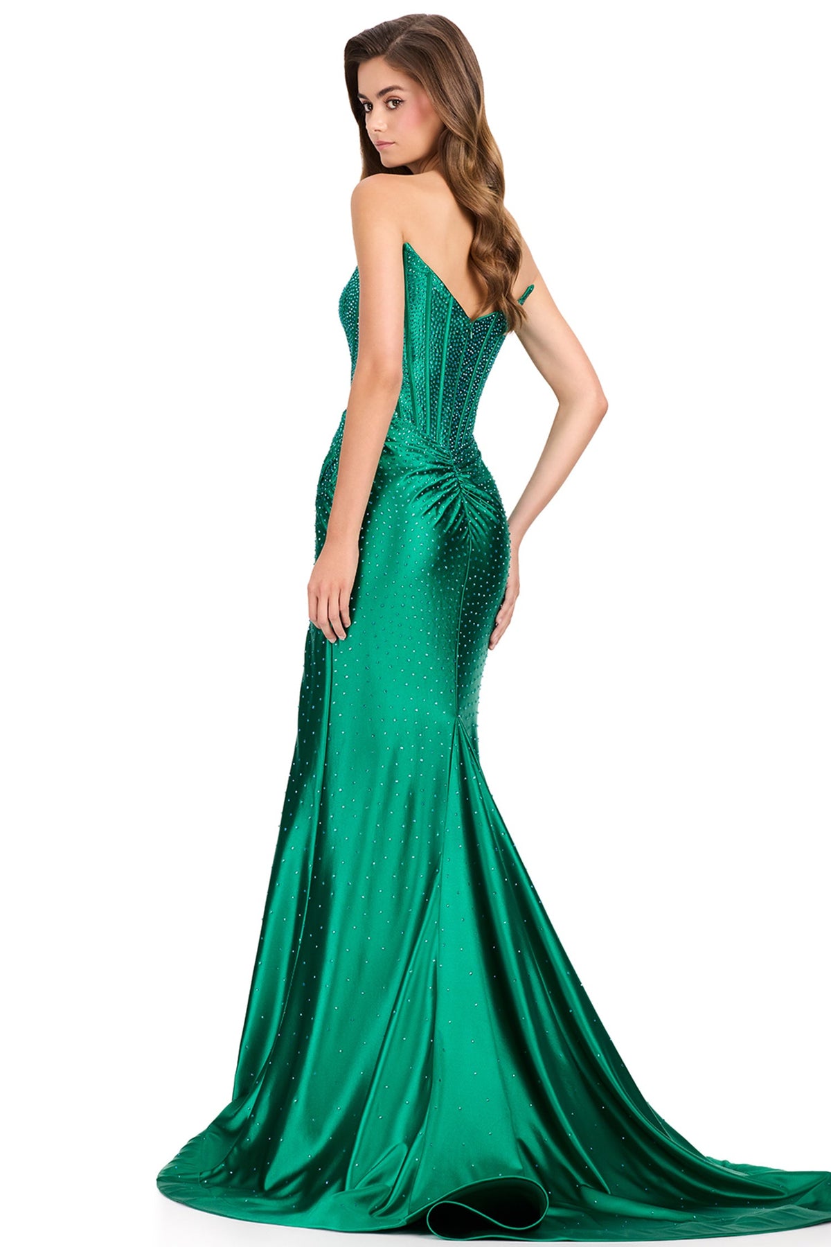 Ashley Lauren 12416 - Corset Style Embellished Jersey Prom Gown
