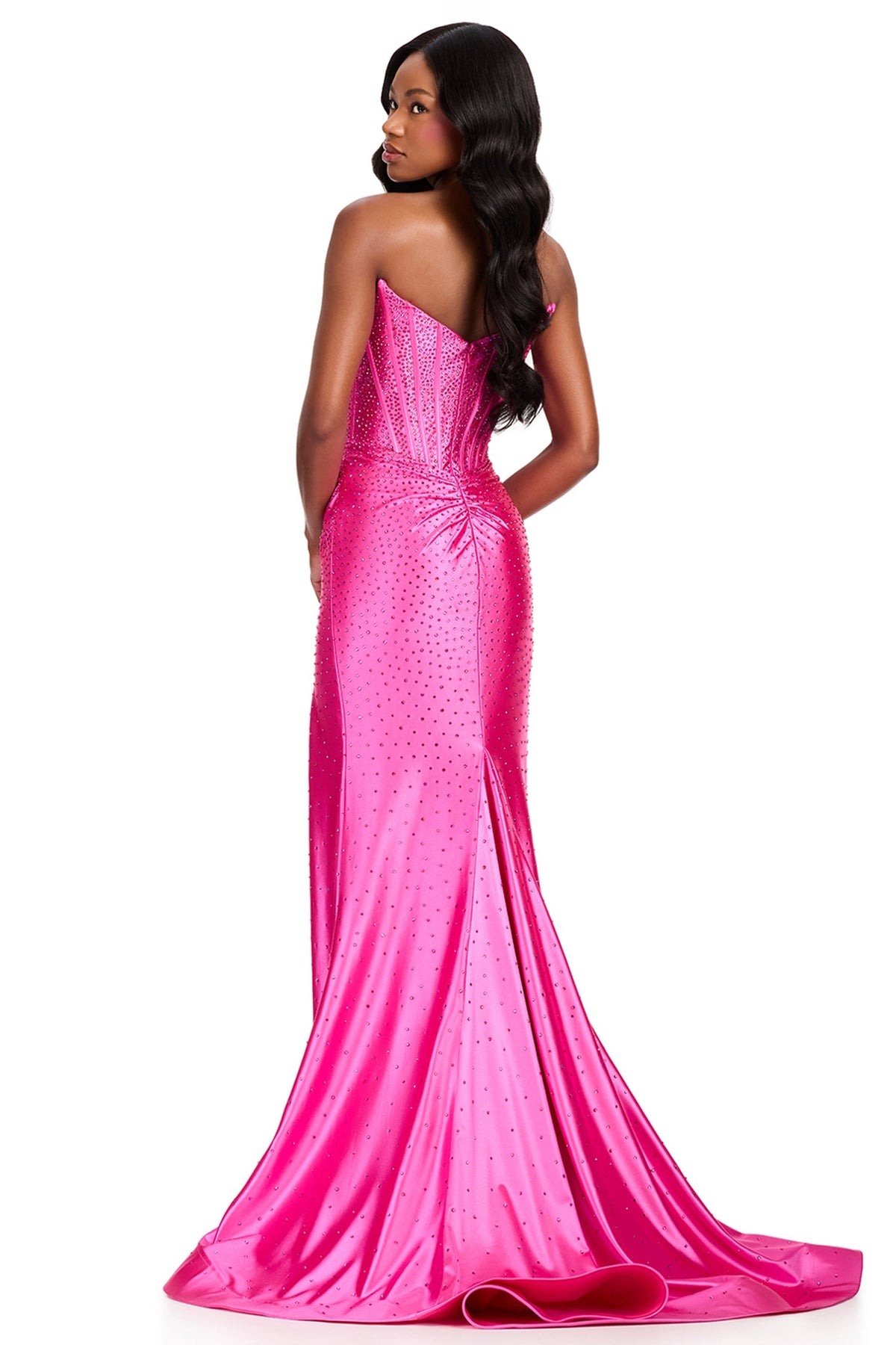 Ashley Lauren 12416 - Corset Style Embellished Jersey Prom Gown