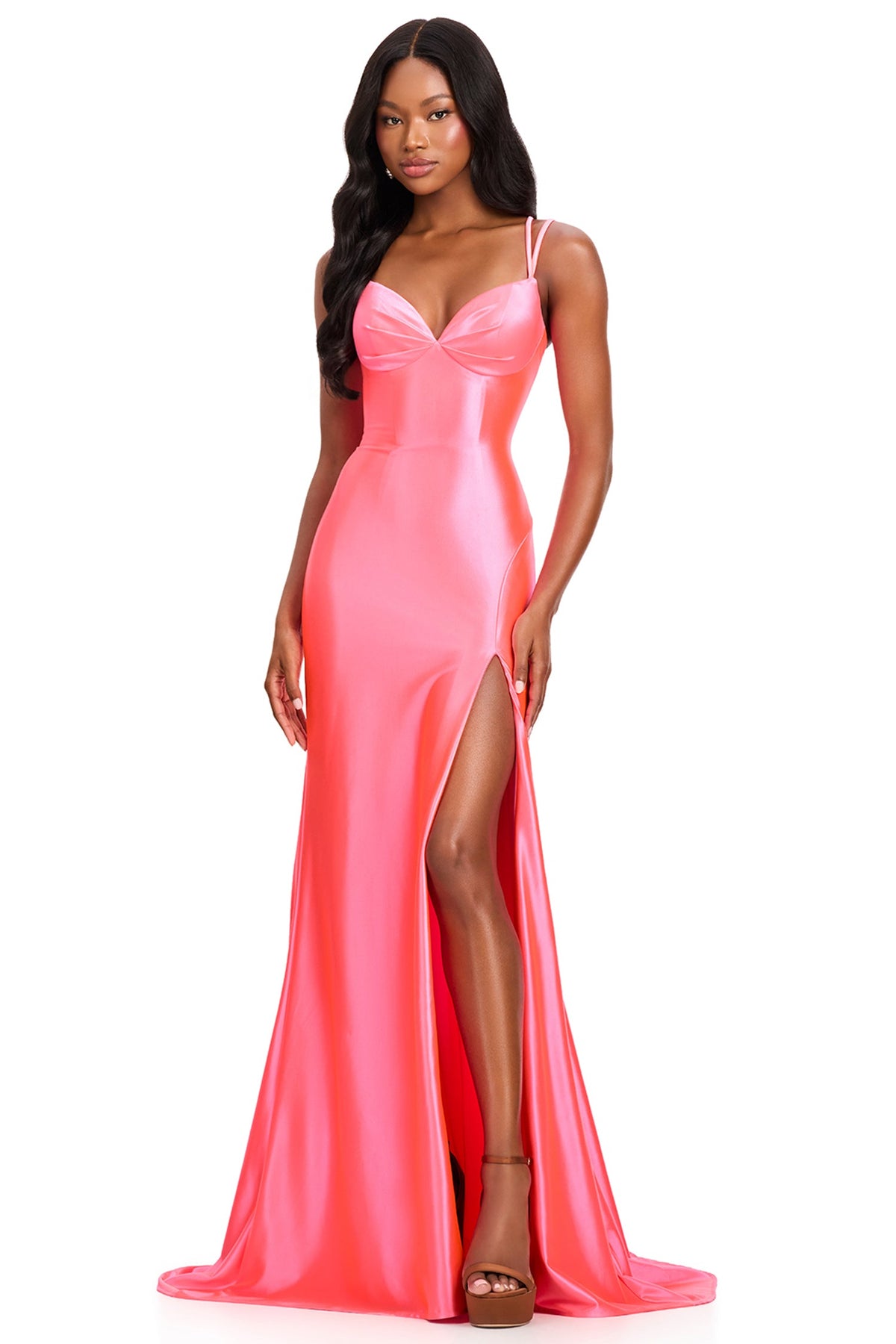 Ashley Lauren 12417 - Sweetheart Double Strap Prom Gown with Slit