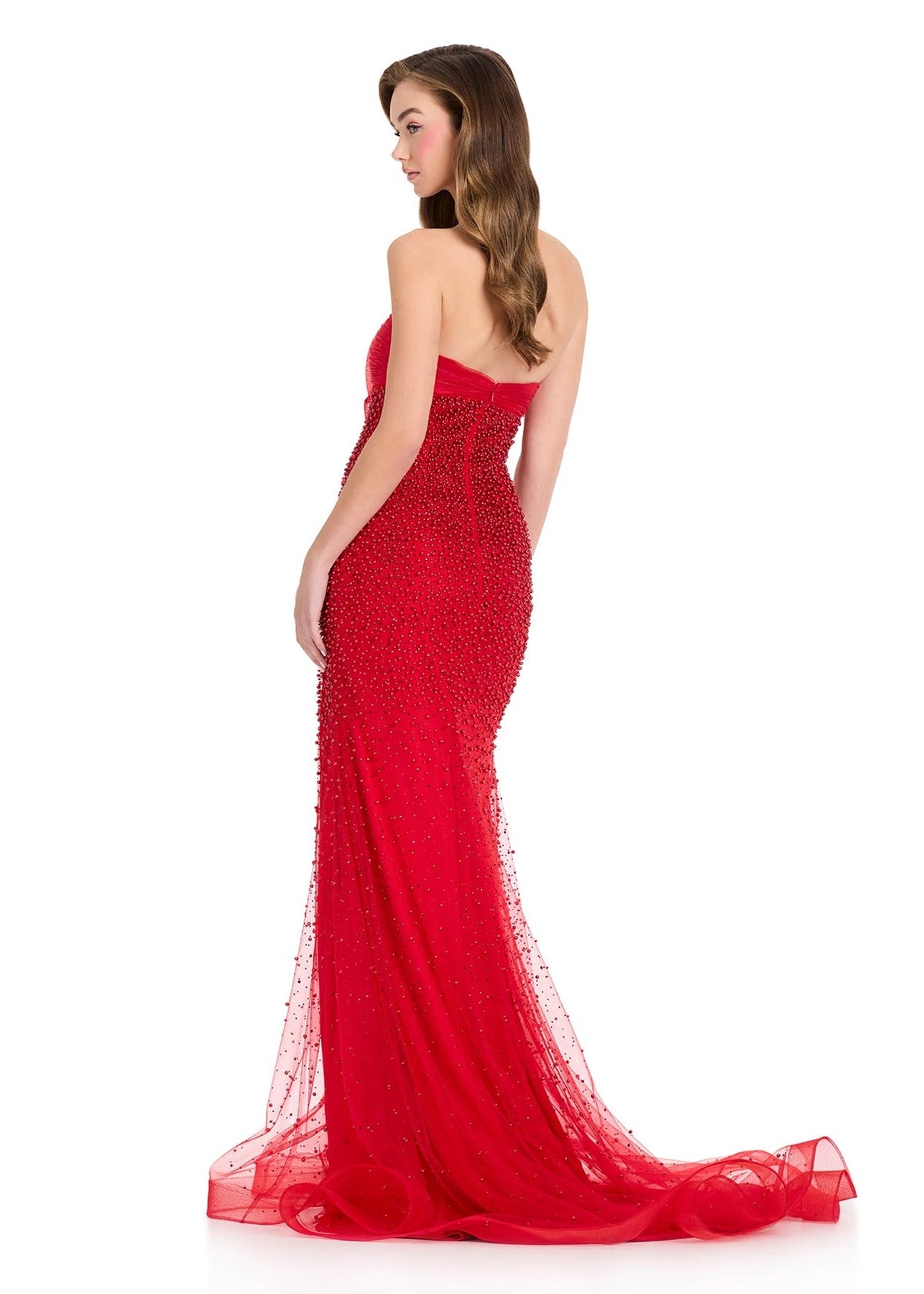 Ashley Lauren 12418 - Strapless Empire Waist Beaded Prom Gown