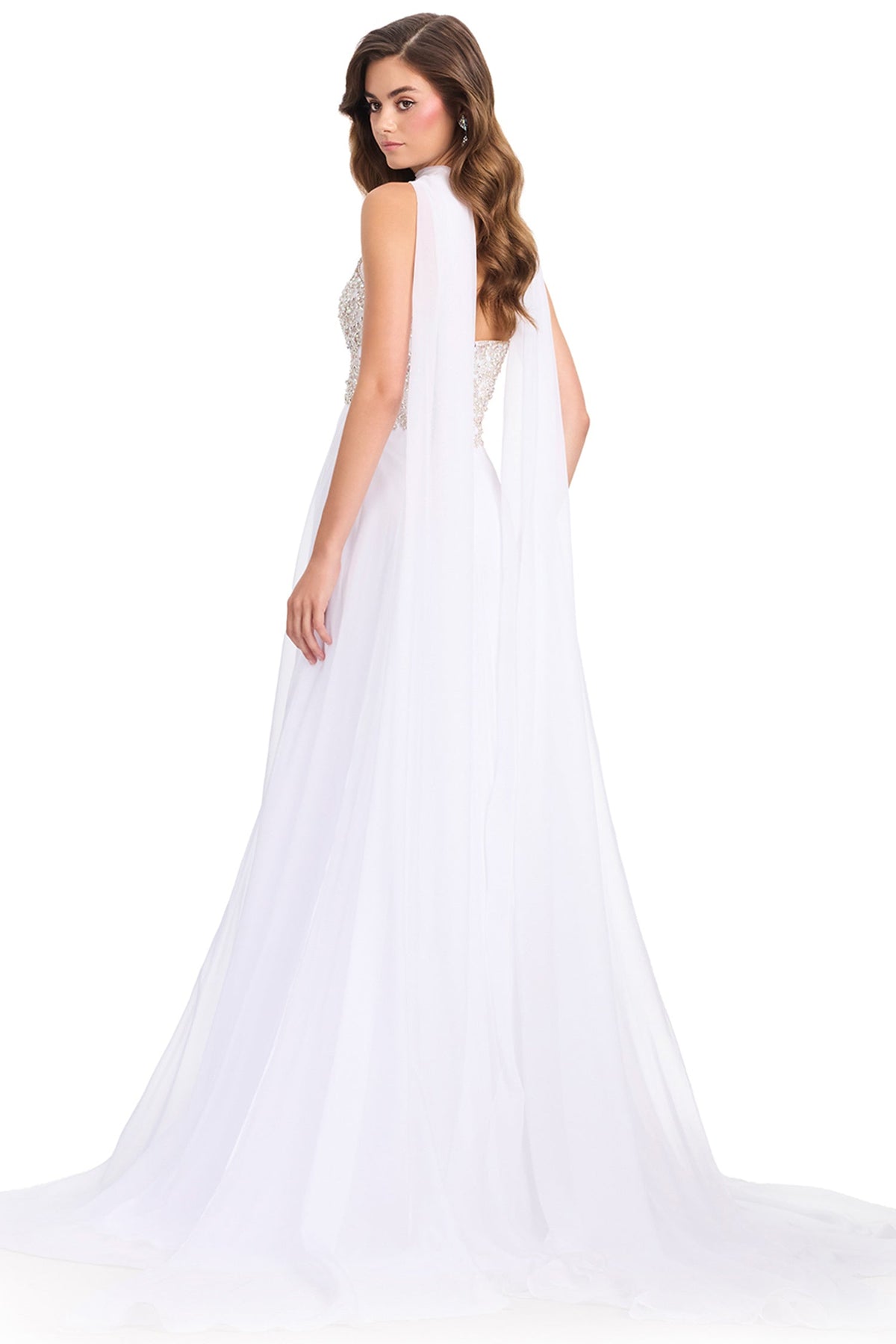 Ashley Lauren 12420 - Sweetheart Embellished Chiffon A-Line Prom Gown