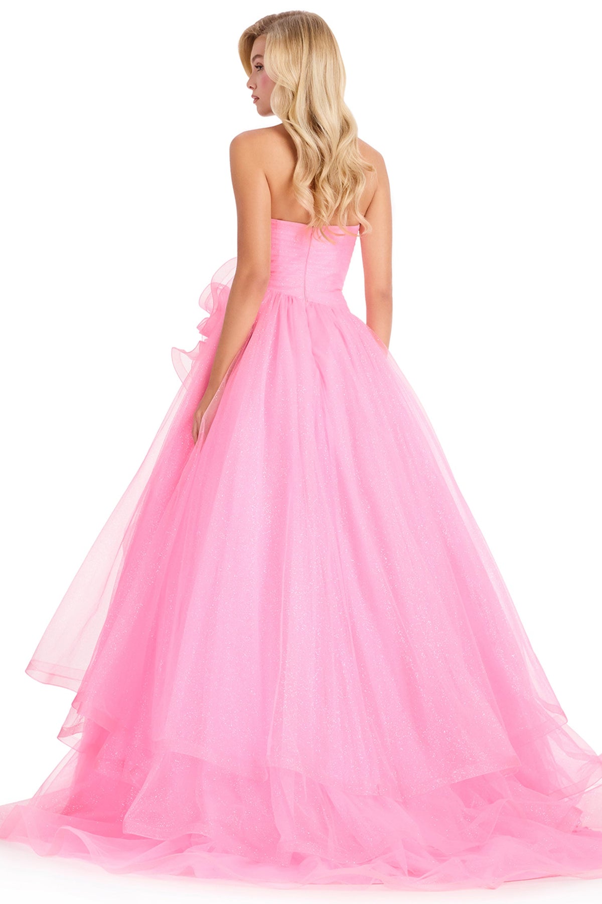 Ashley Lauren 12423 - Sweetheart Glitter Tulle Layered Prom Gown