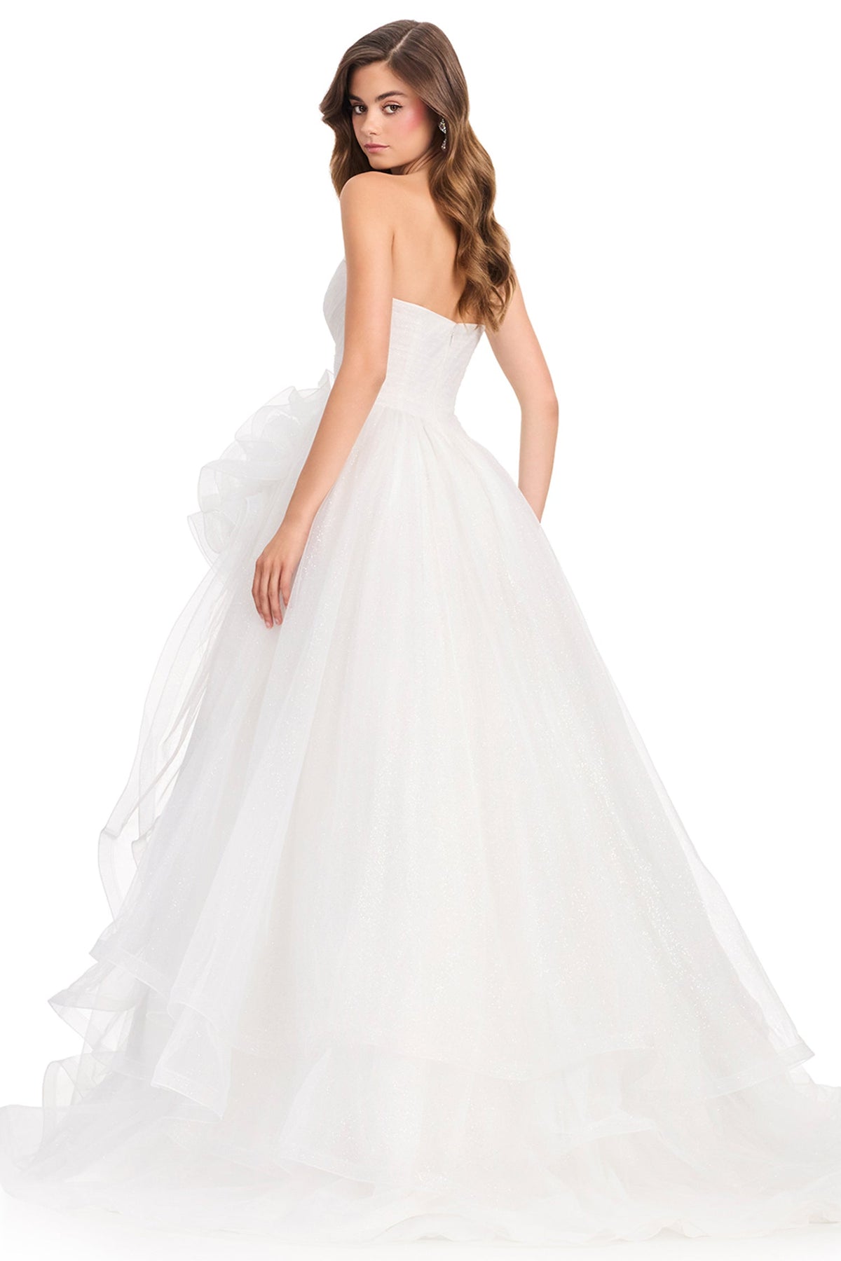 Ashley Lauren 12423 - Sweetheart Glitter Tulle Layered Prom Gown