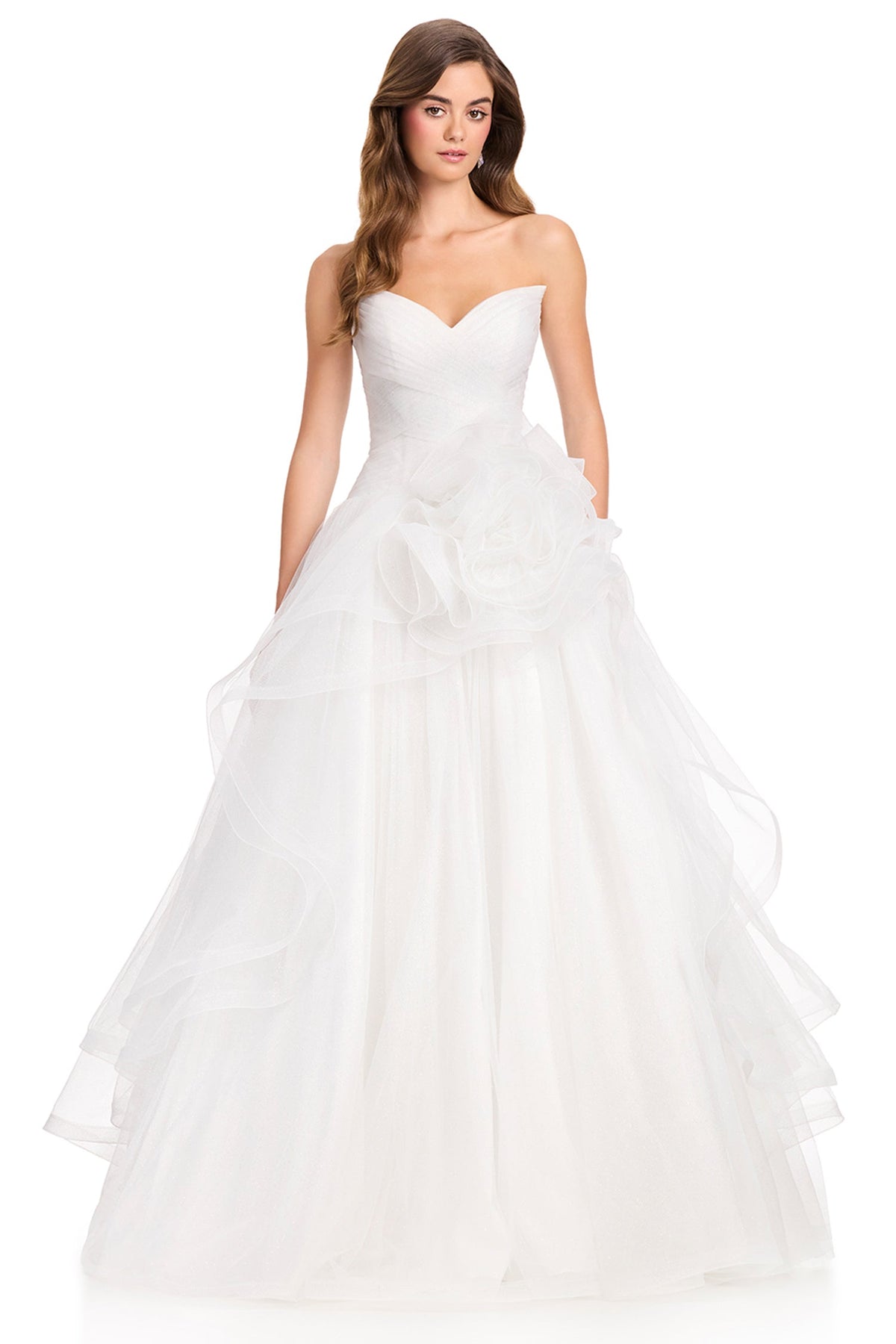 Ashley Lauren 12423 - Sweetheart Glitter Tulle Layered Prom Gown