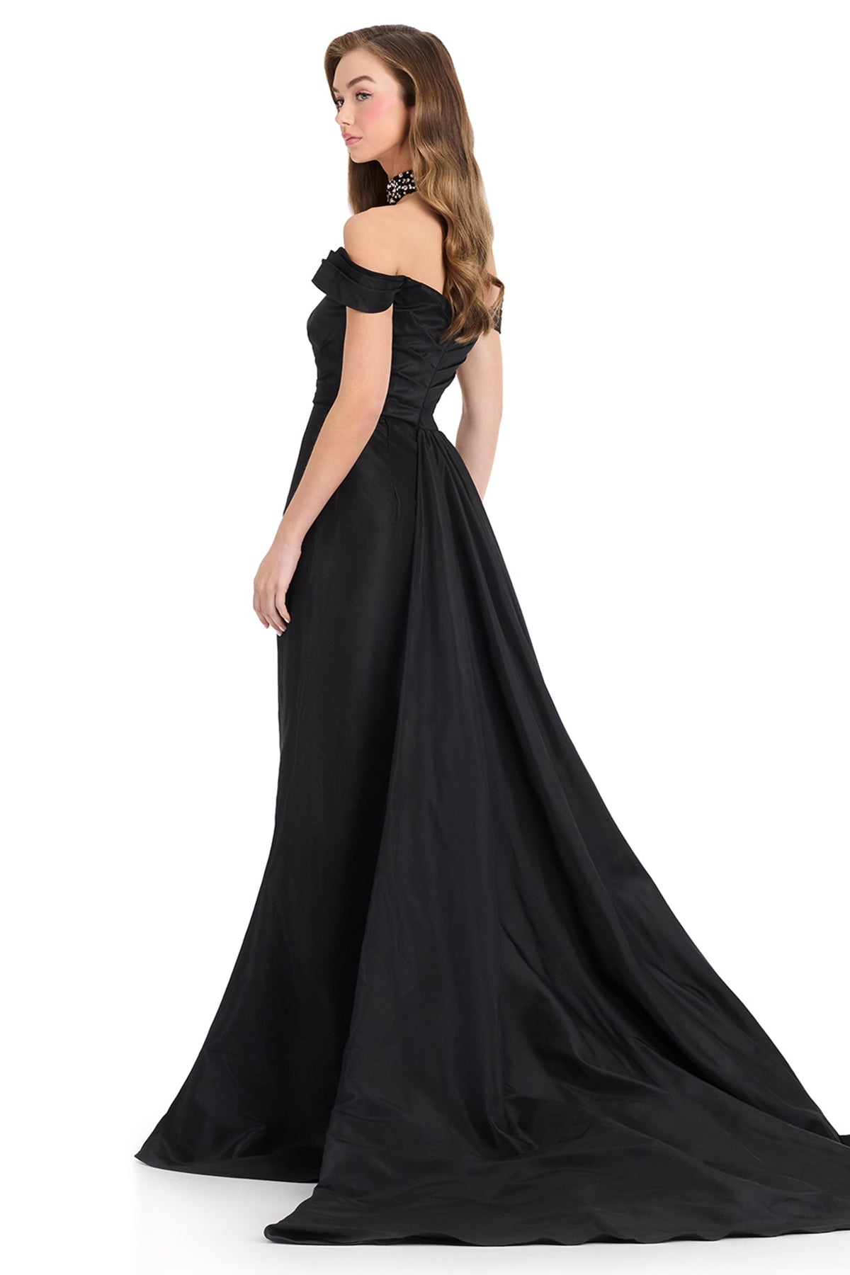 Ashley Lauren 12424 - Ruched Taffeta Sweetheart Overskirt Prom Gown