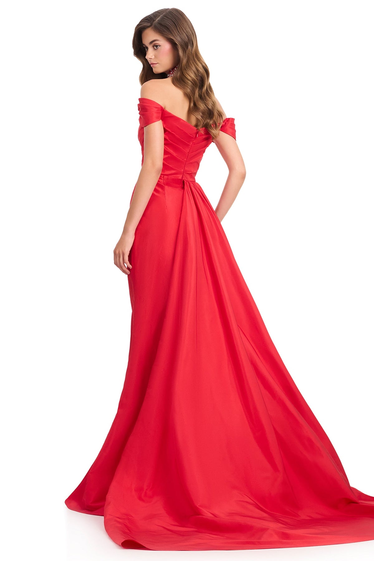 Ashley Lauren 12424 - Ruched Taffeta Sweetheart Overskirt Prom Gown