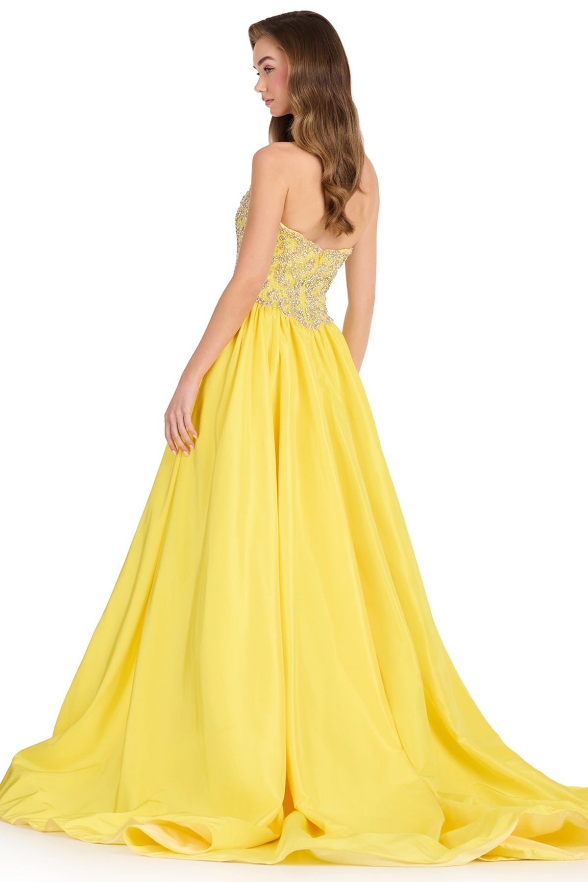 Ashley Lauren 12425 - Plunging Sweetheart Beaded Prom Gown with Choker
