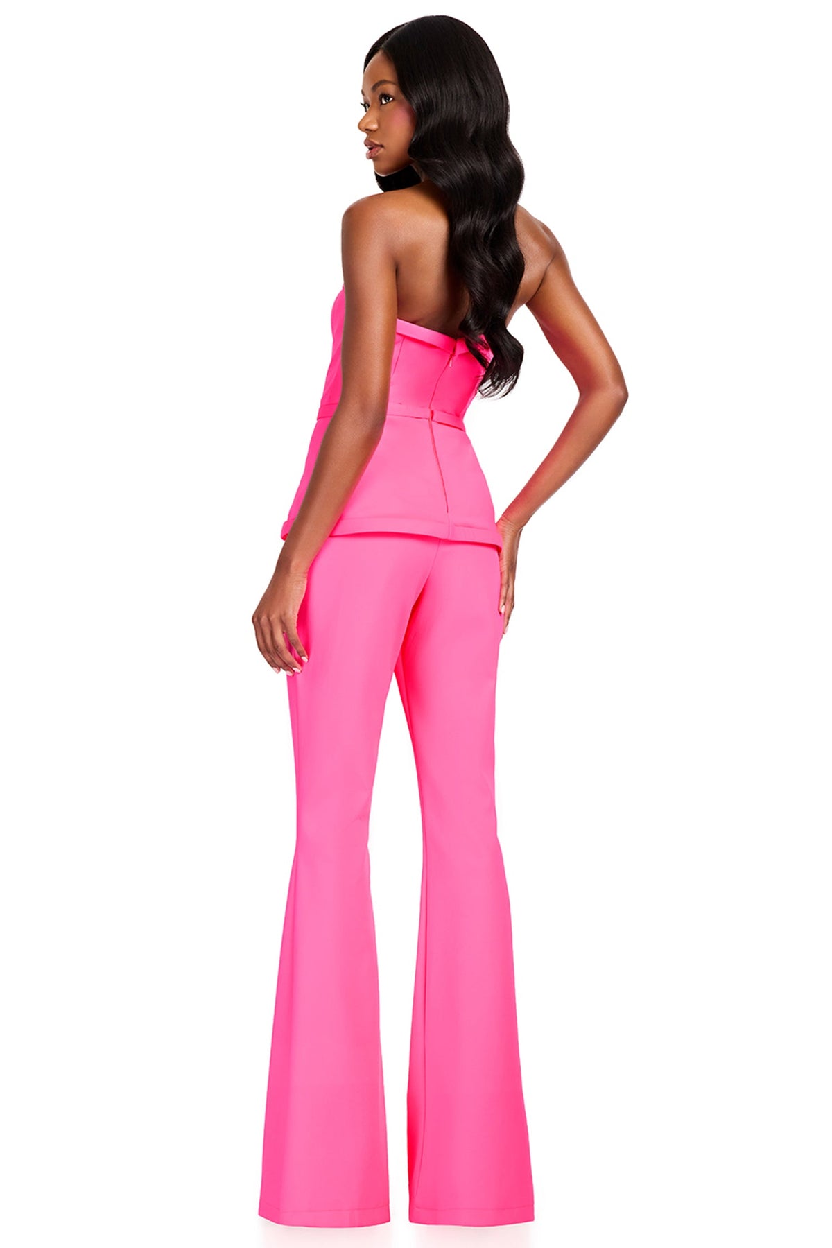 Ashley Lauren 12427 - Bow Detail Peplum Strapless Jumpsuit