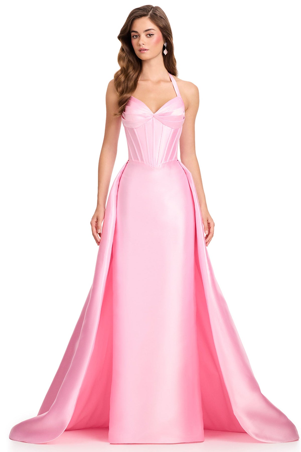 Ashley Lauren 12430 - Sweetheart Halter Overskirt Prom Gown