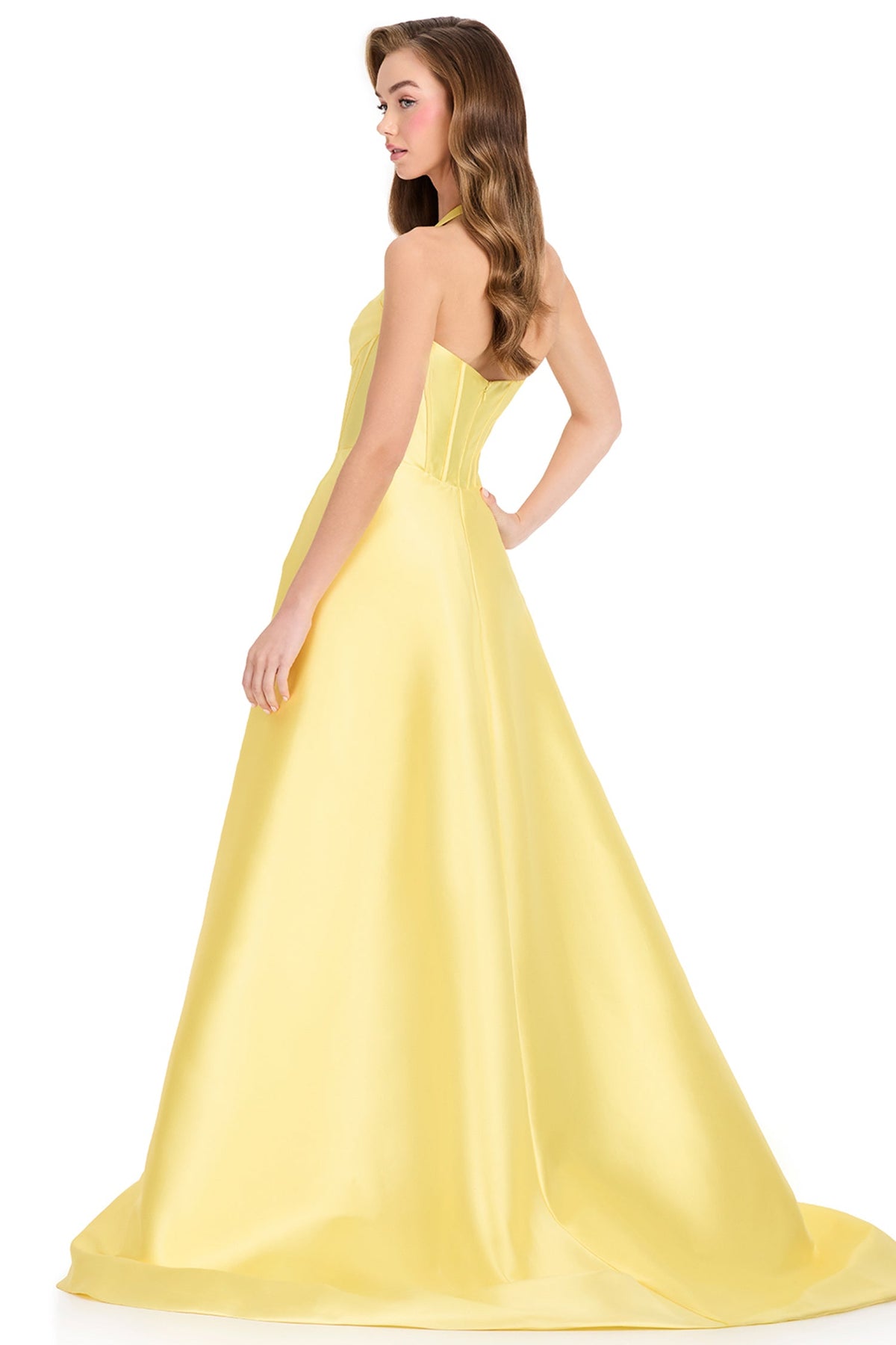 Ashley Lauren 12430 - Sweetheart Halter Overskirt Prom Gown