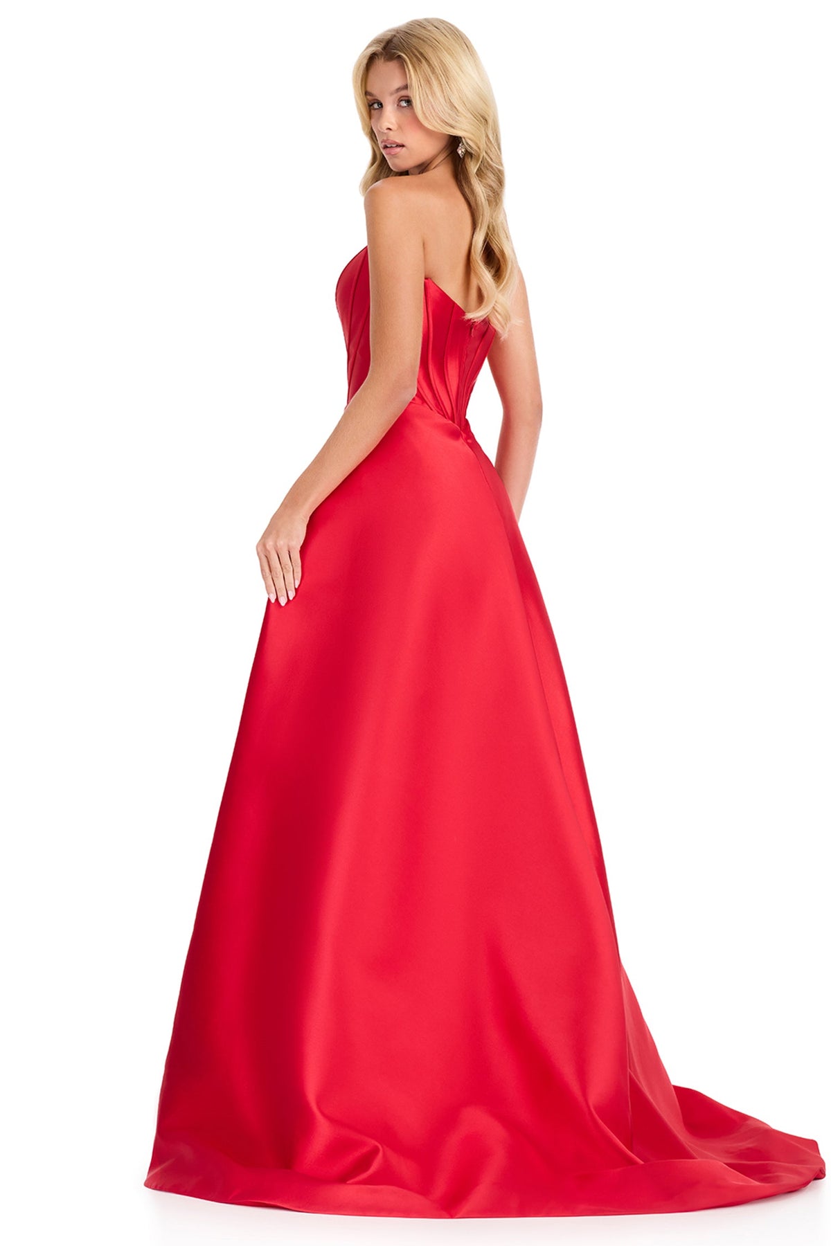 Ashley Lauren 12431 - Basque Waist Straight Neckline Prom Gown