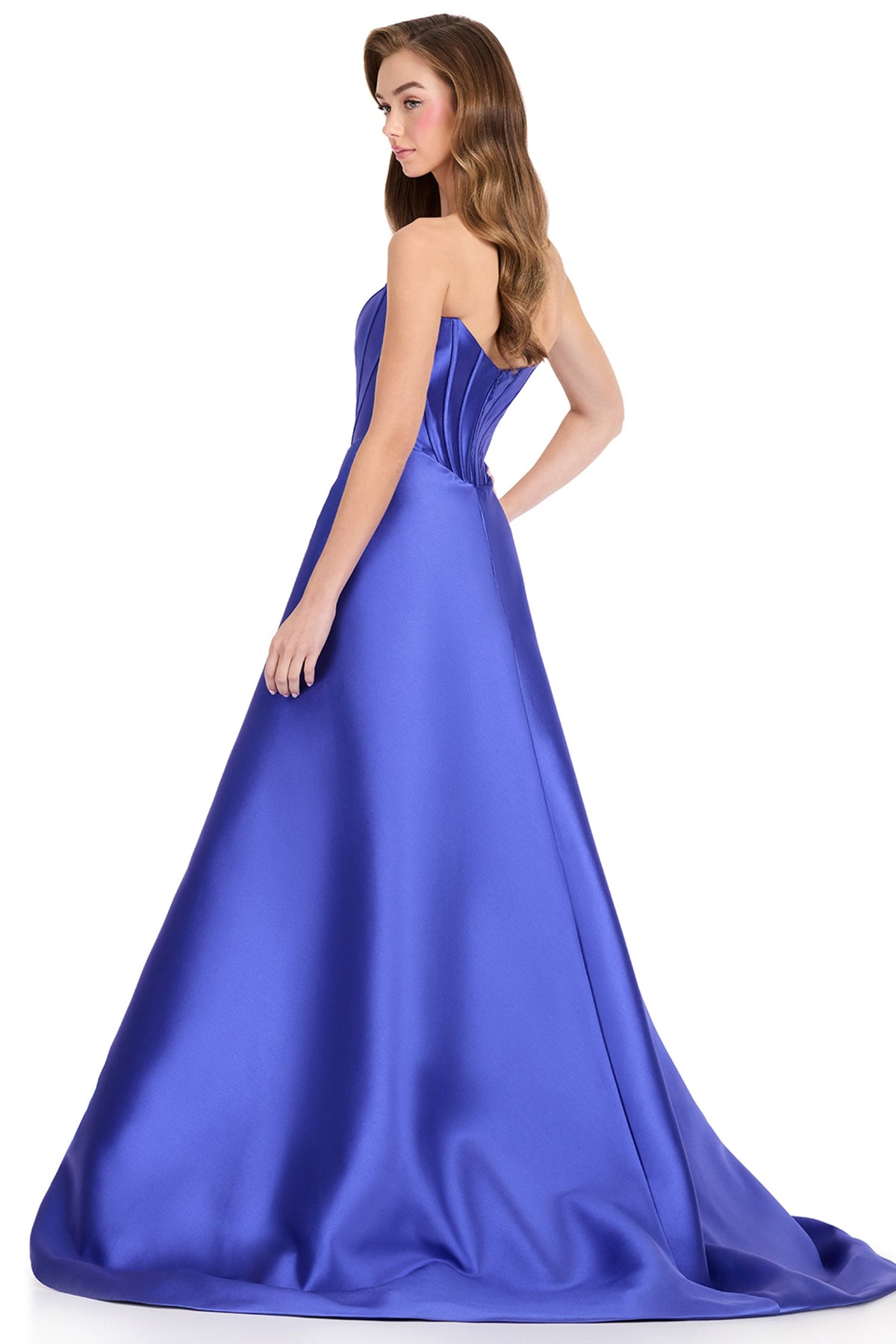 Ashley Lauren 12431 - Basque Waist Straight Neckline Prom Gown