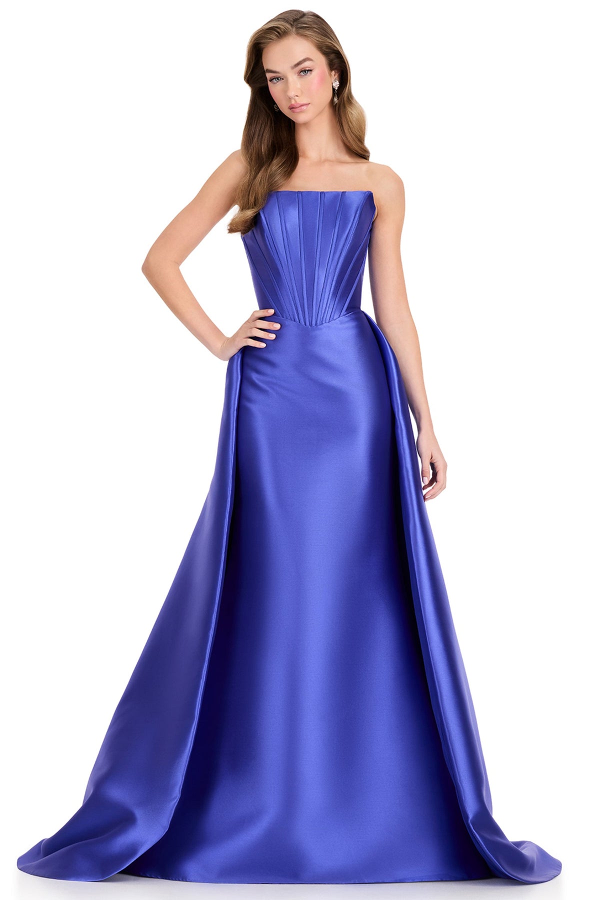 Ashley Lauren 12431 - Basque Waist Straight Neckline Prom Gown