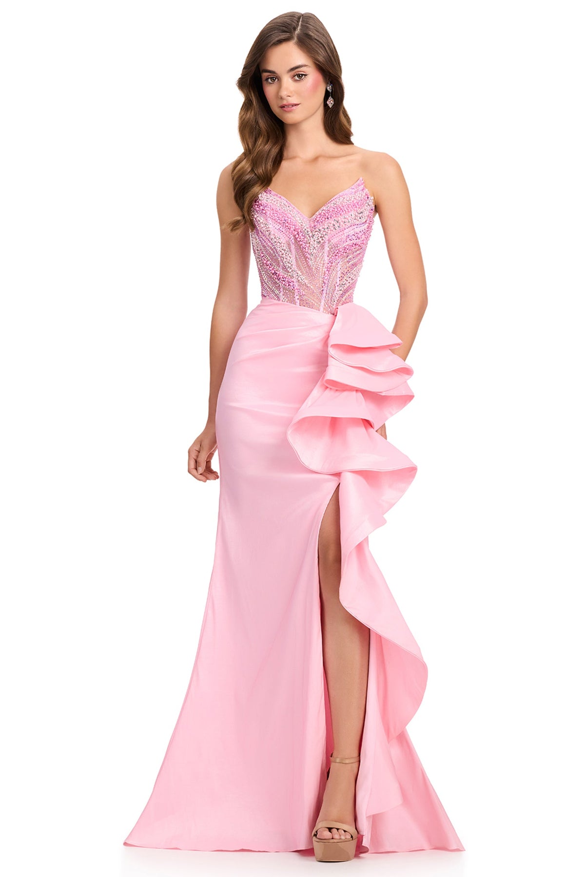 Ashley Lauren 12435 - Beaded Top Sweetheart Sheath Prom Gown