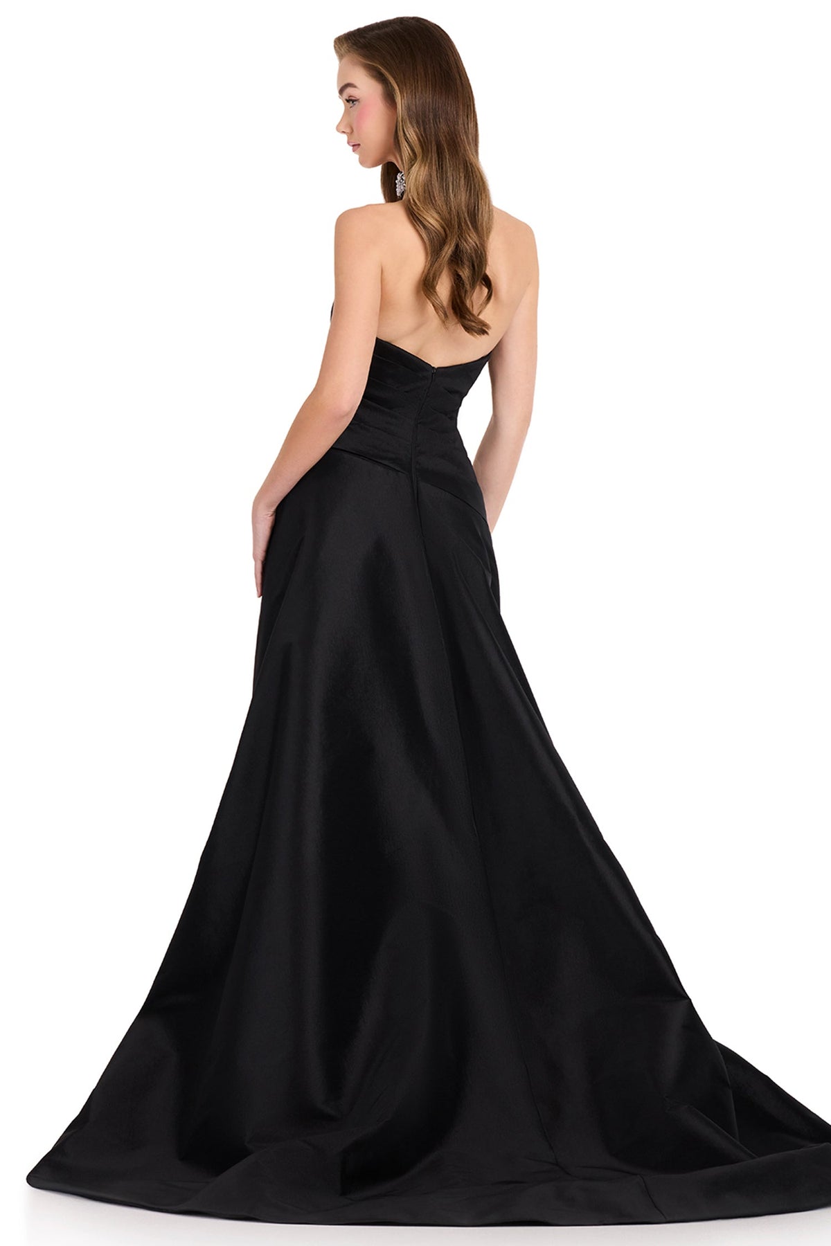 Ashley Lauren 12436 - Pearl Embellished Taffeta Strapless Prom Gown
