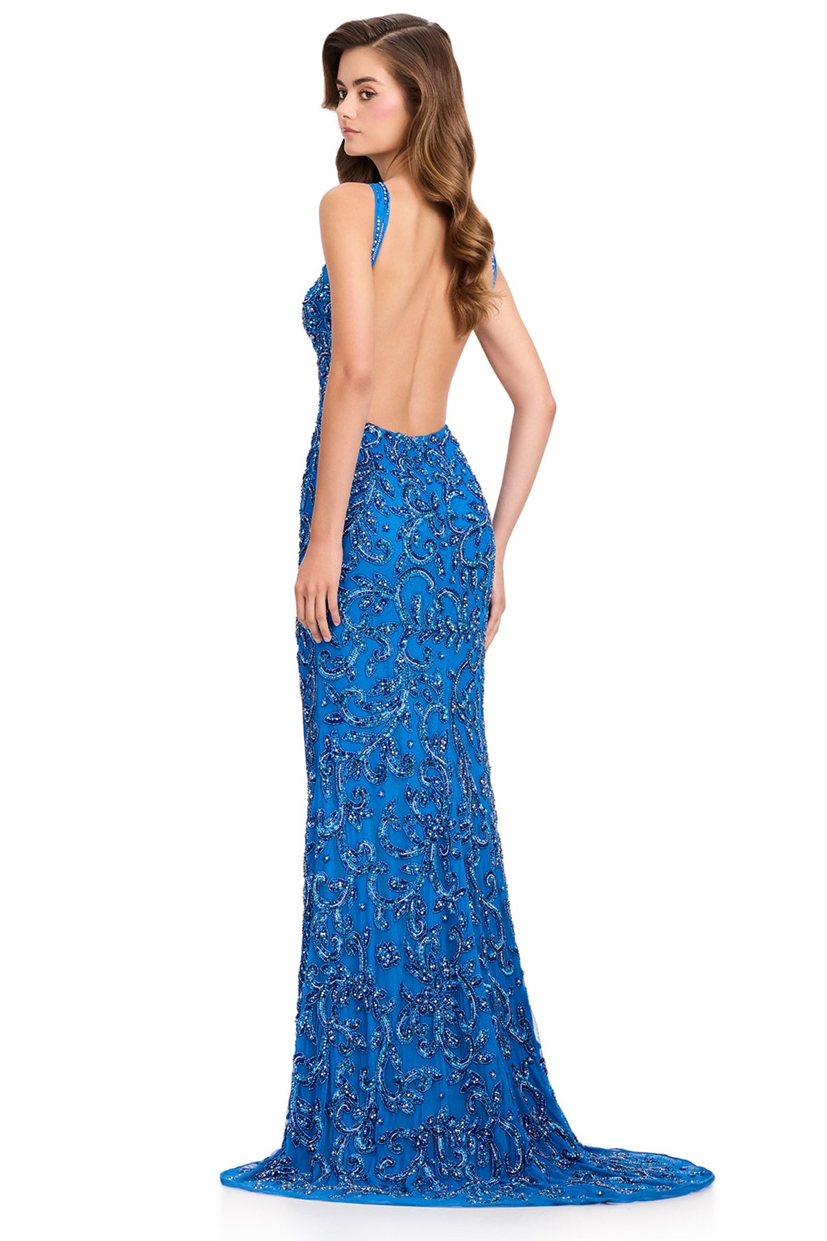 Ashley Lauren 12438 - Keyhole Front Embellished Overskirt Prom Gown