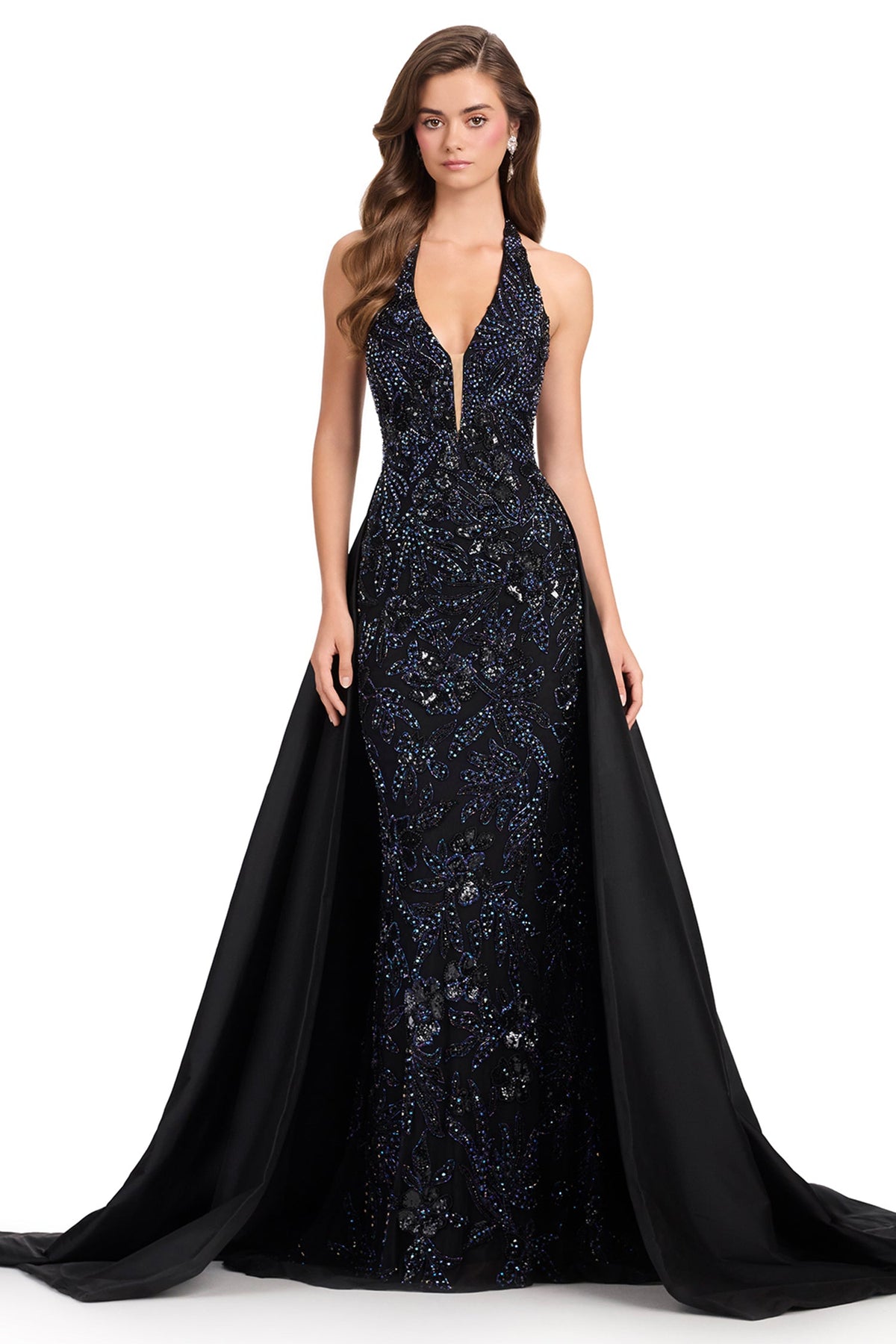 Ashley Lauren 12440 - Fully Beaded Backless Column Prom Gown