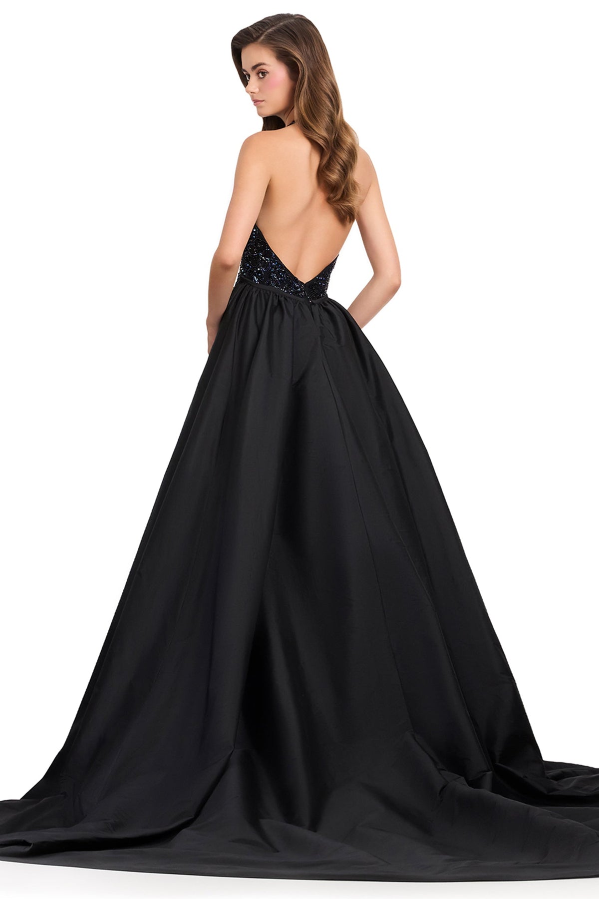Ashley Lauren 12440 - Fully Beaded Backless Column Prom Gown