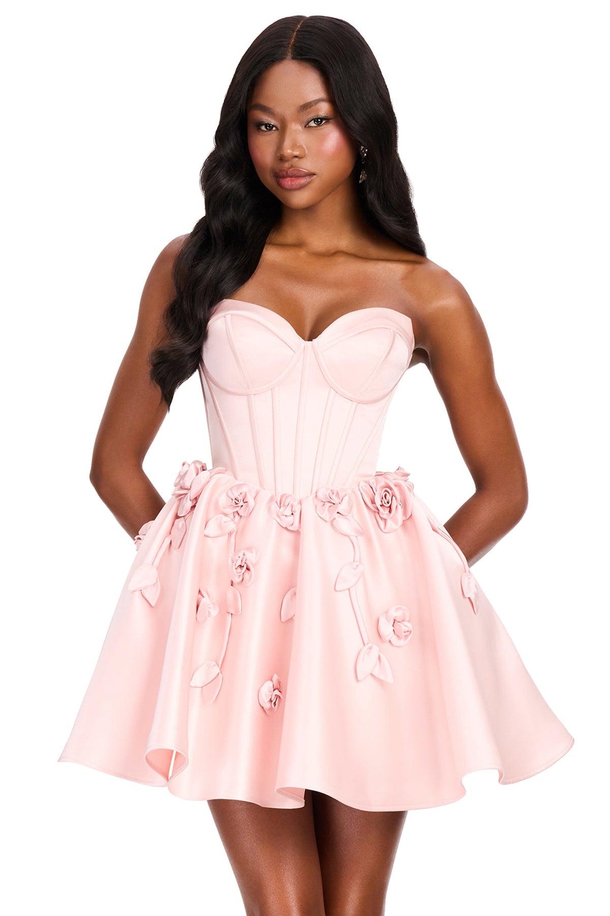 Ashley Lauren 40019 - Sweetheart Corset Cocktail Dress with Appliques