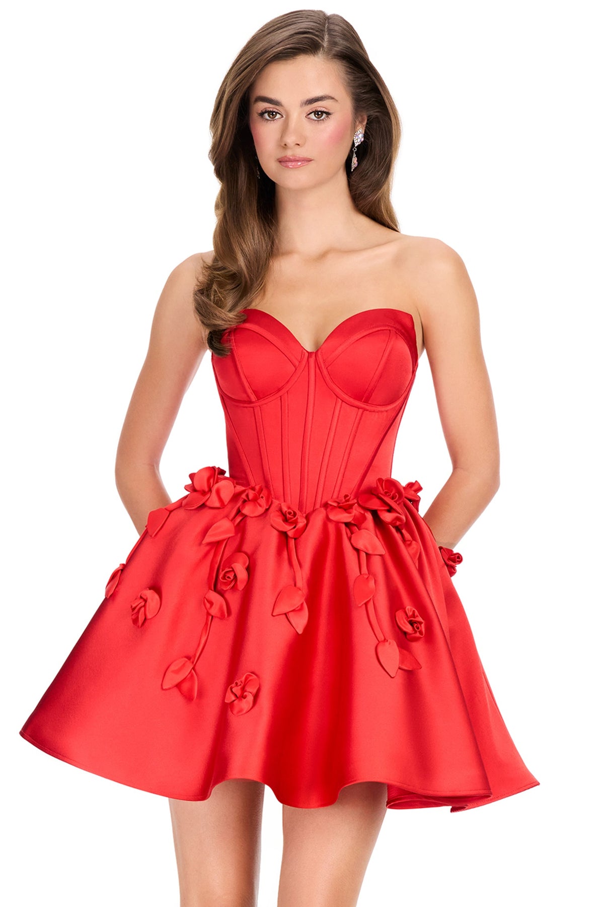 Ashley Lauren 40019 - Sweetheart Corset Cocktail Dress with Appliques