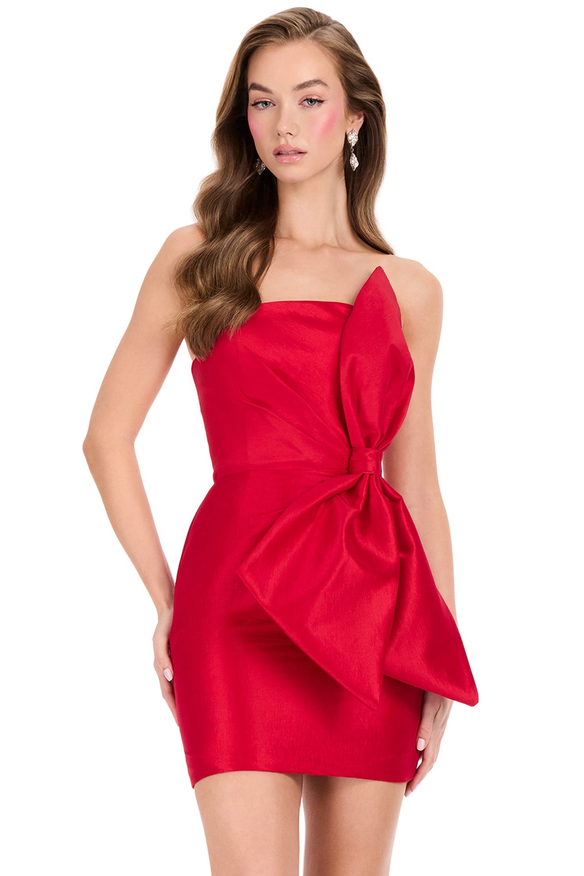 Ashley Lauren 40034 - Strapless Bow Accent Fitted Cocktail Dress