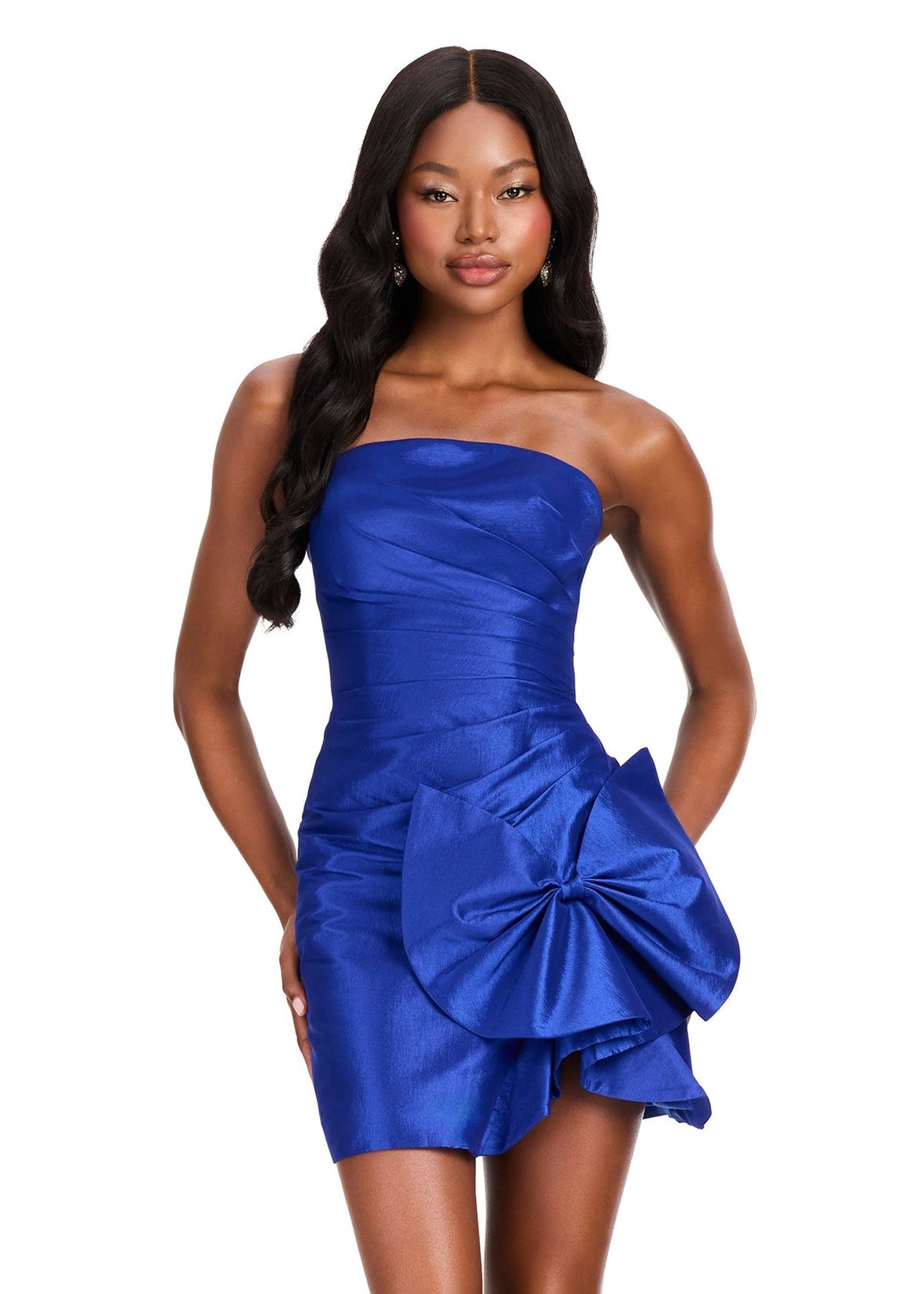 Ashley Lauren 40035 - Straight Across Sheath Slit Cocktail Dress