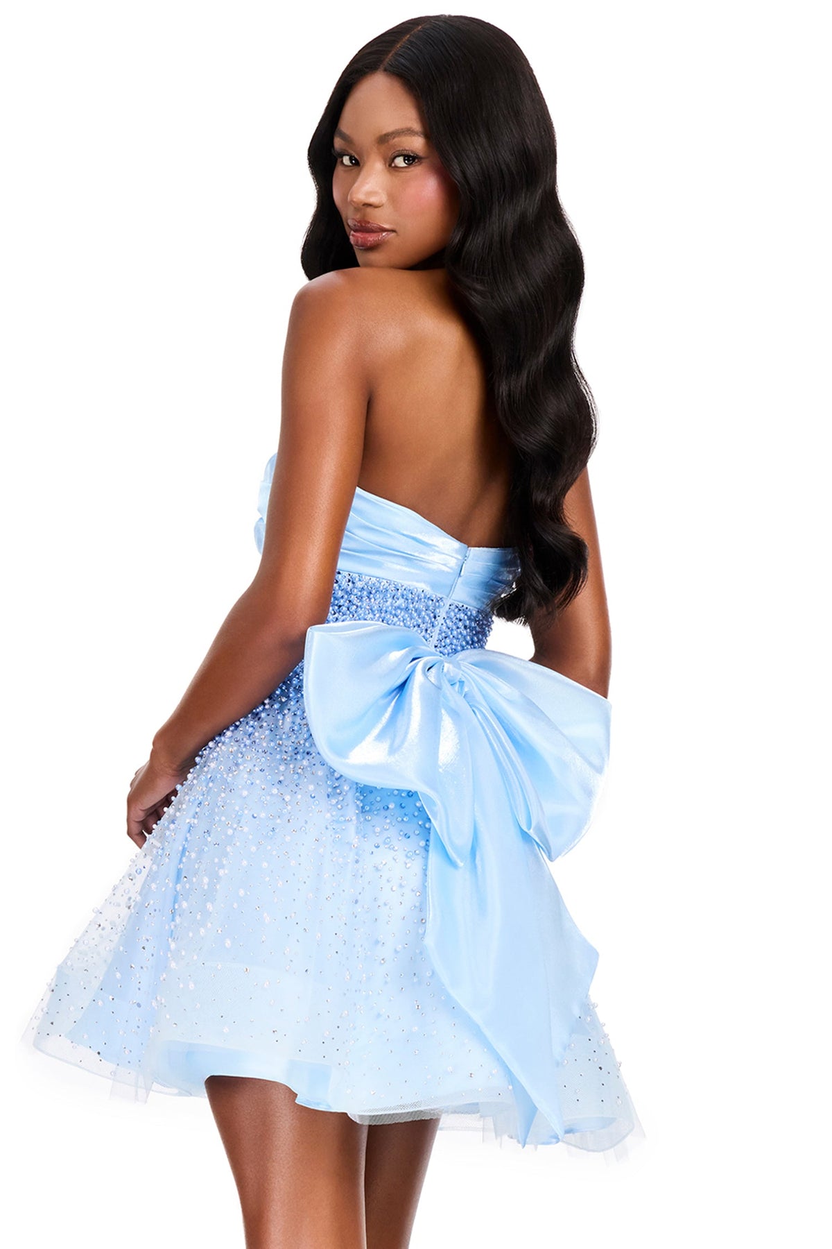 Ashley Lauren 40066 - Pearl Organza Sweetheart Cocktail Dress