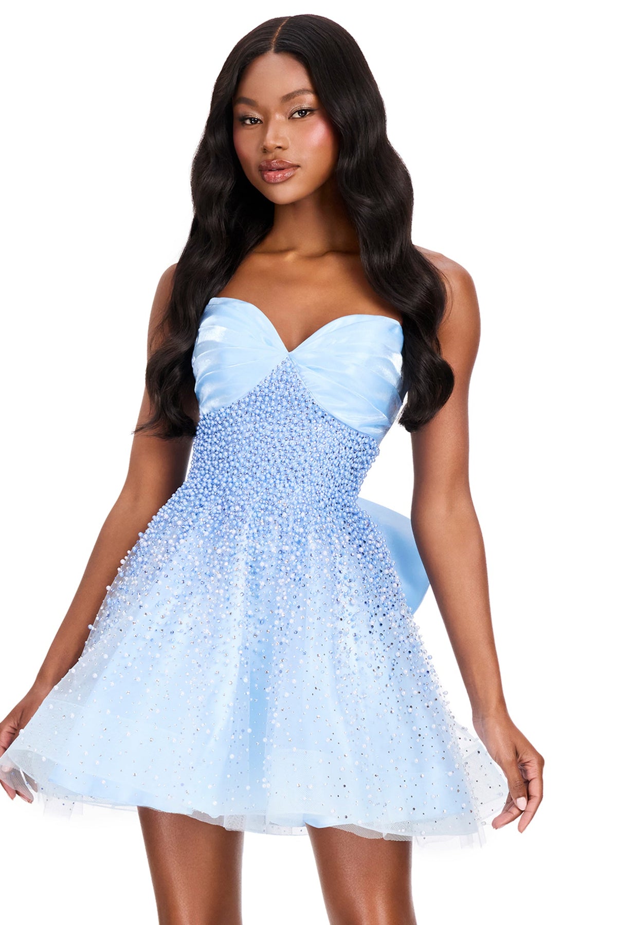 Ashley Lauren 40066 - Pearl Organza Sweetheart Cocktail Dress