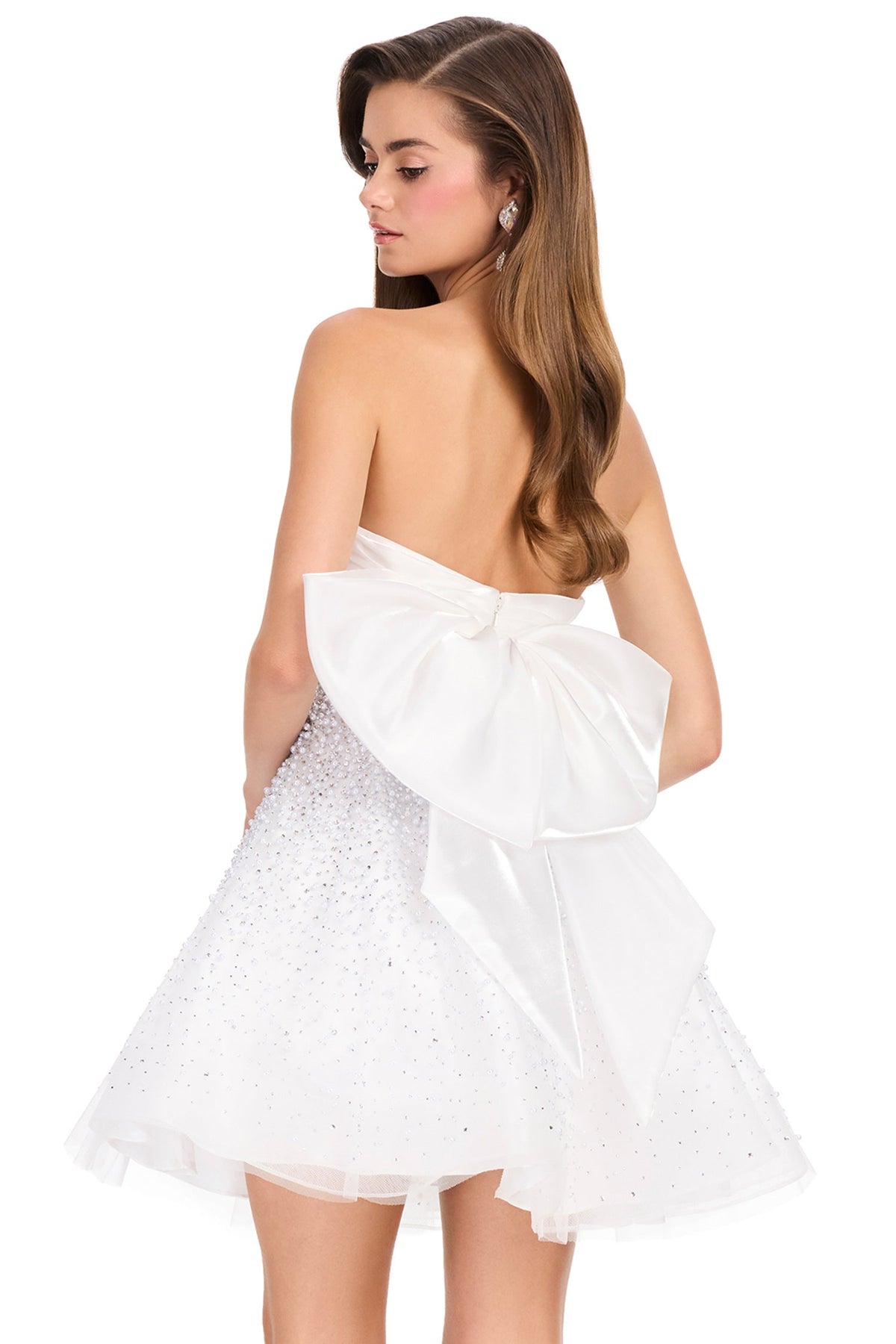 Ashley Lauren 40066 - Pearl Organza Sweetheart Cocktail Dress