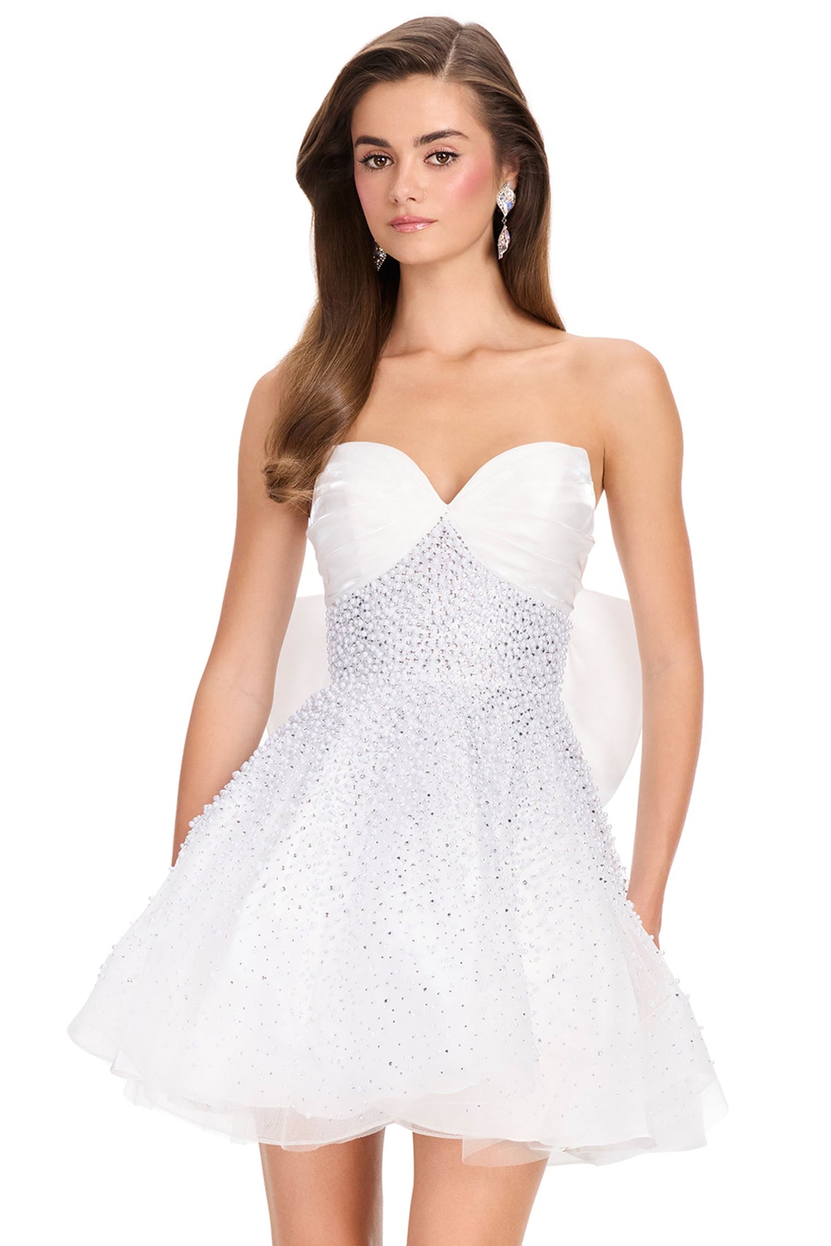 Ashley Lauren 40066 - Pearl Organza Sweetheart Cocktail Dress