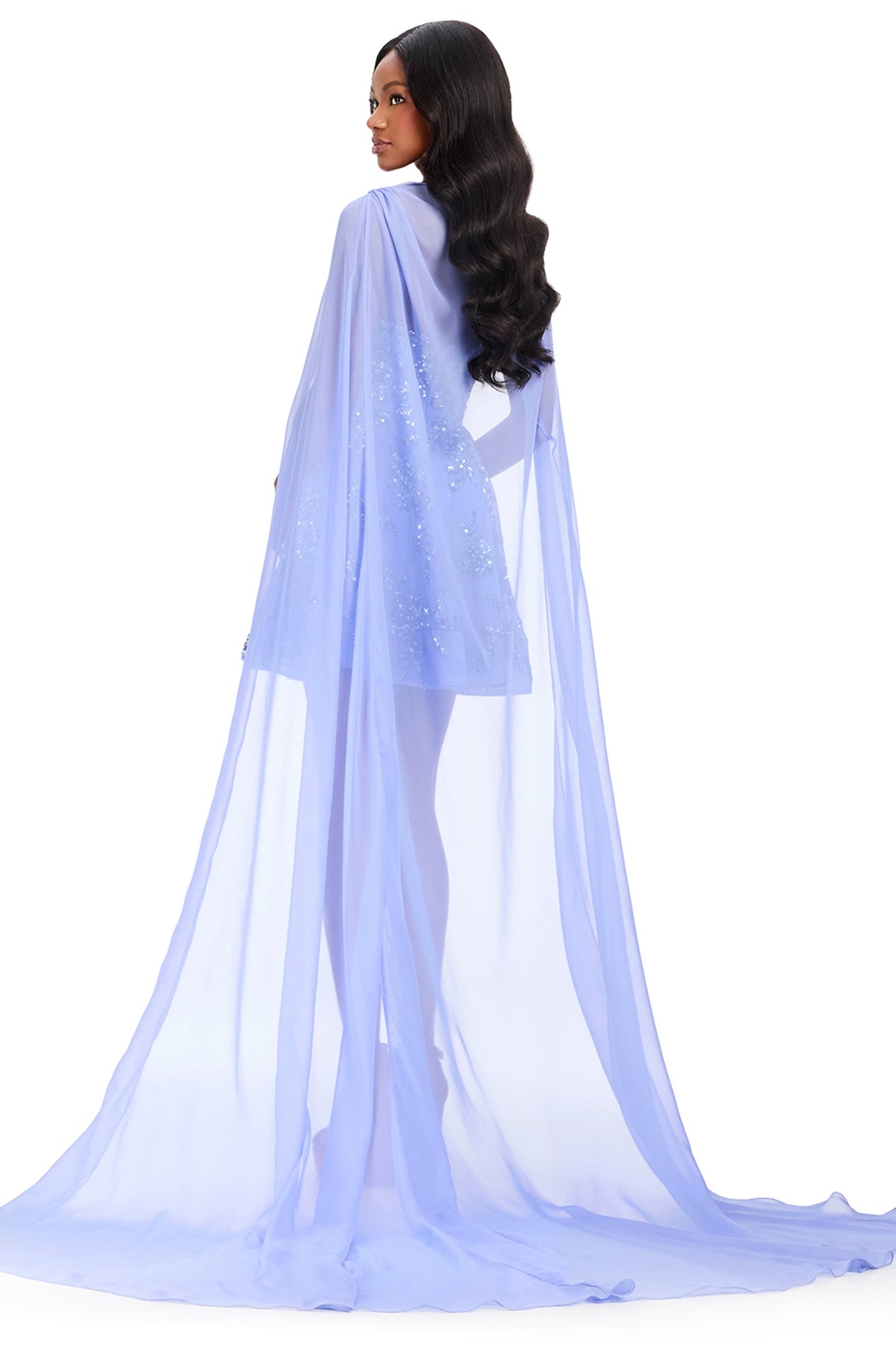 Ashley Lauren 40099 - Beaded A-Line Cocktail Dress with Cape