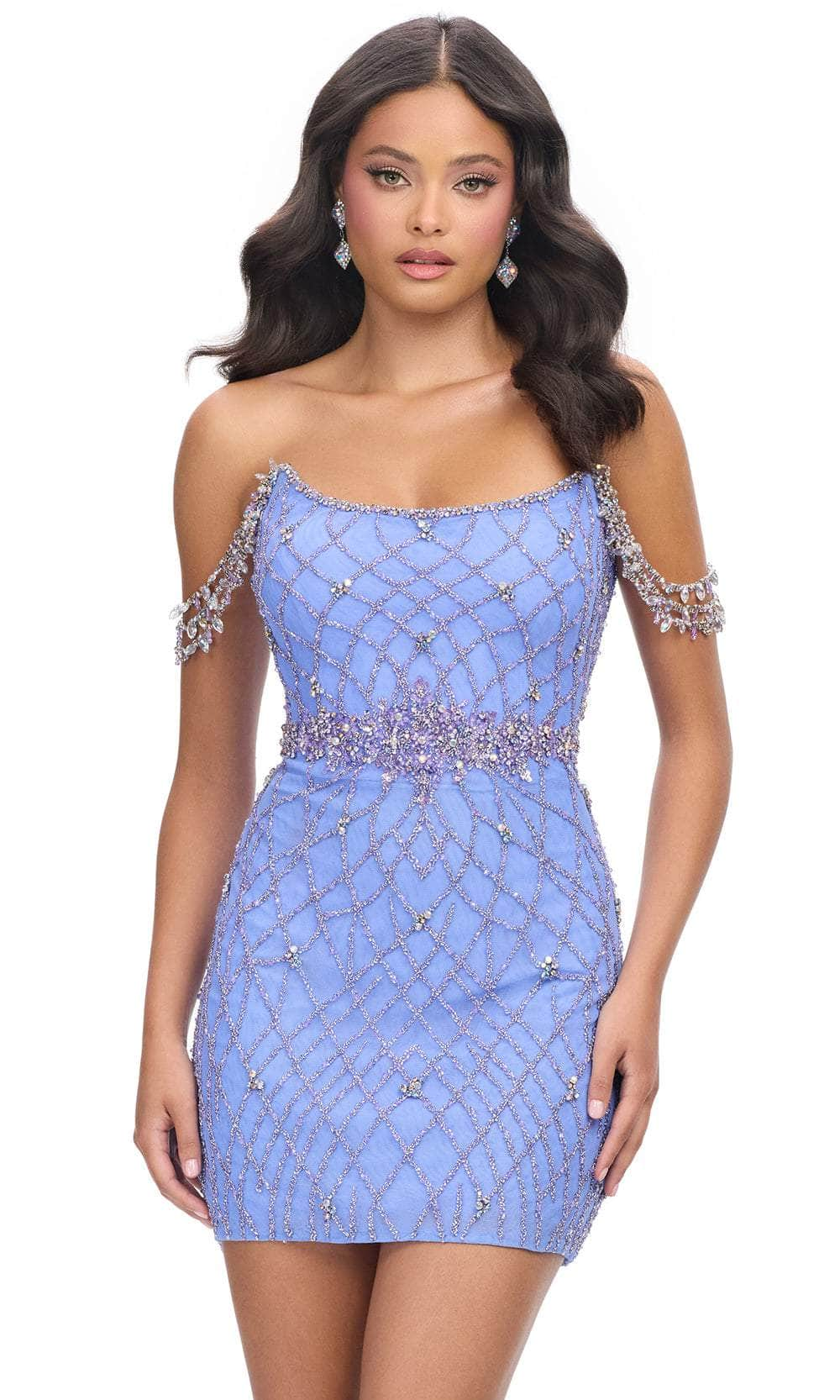 Ashley Lauren 4702 - Off-Shoulder Fitted Bodice Cocktail Dress Homecoming Dresses