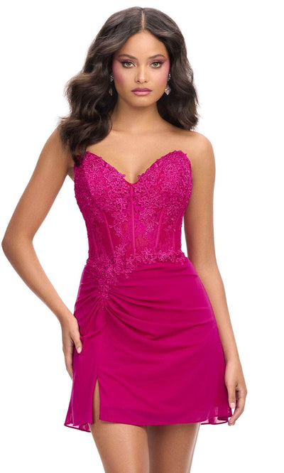 Ashley Lauren 4776 - Corset Embroidered Cocktail Dress Homecoming Dresses