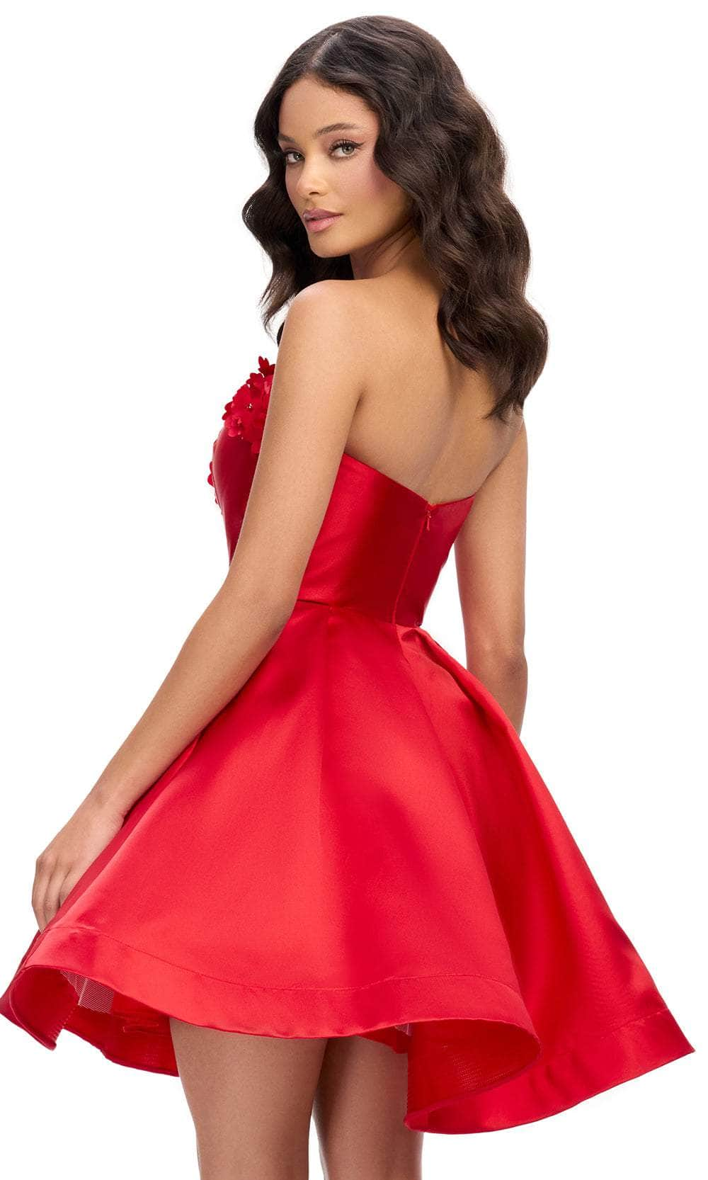 Ashley Lauren 4782 - Seams 3D Floral Detail Cocktail Dress Homecoming Dresses