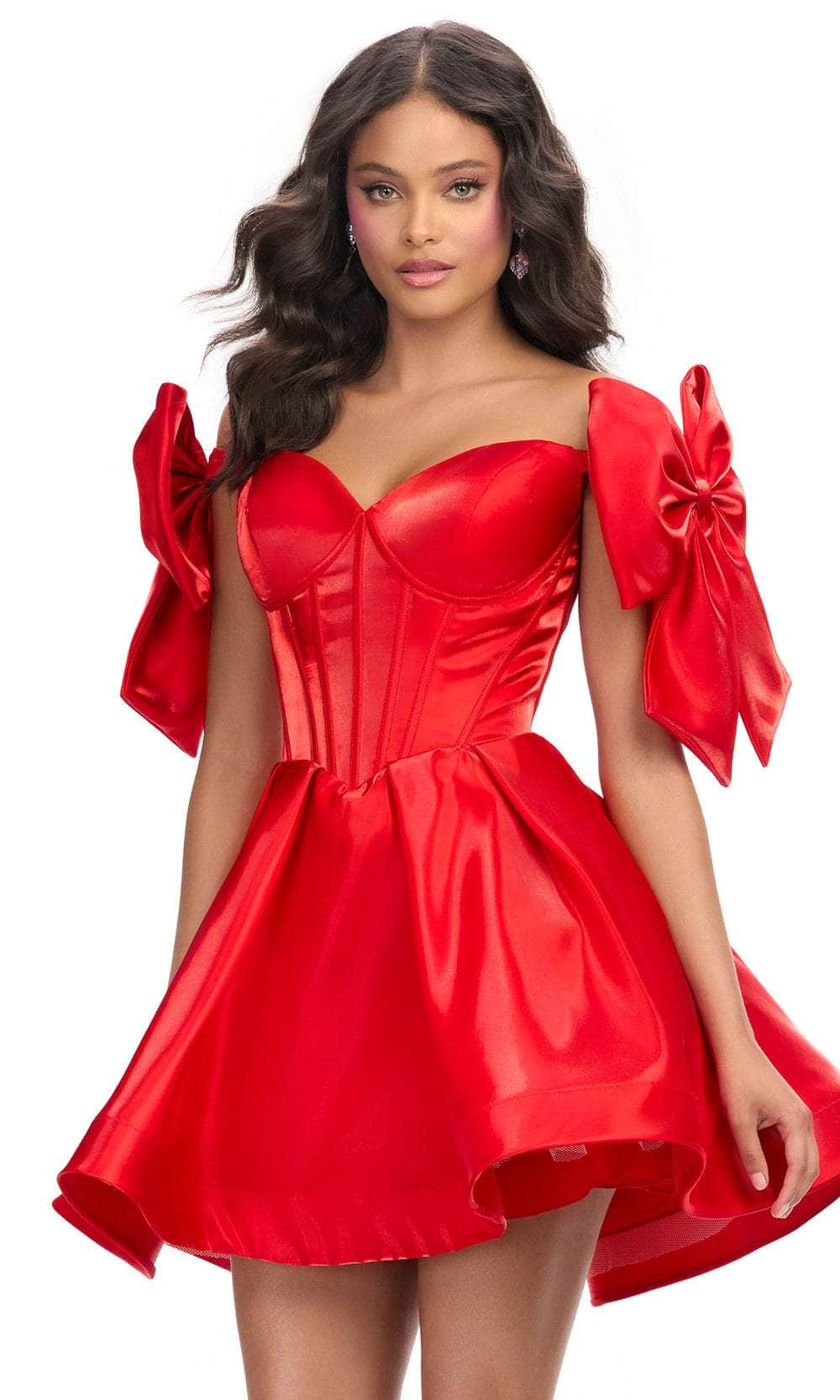 Ashley Lauren 4788 - Corset Bodice Pleated Cocktail Dress Homecoming Dresses