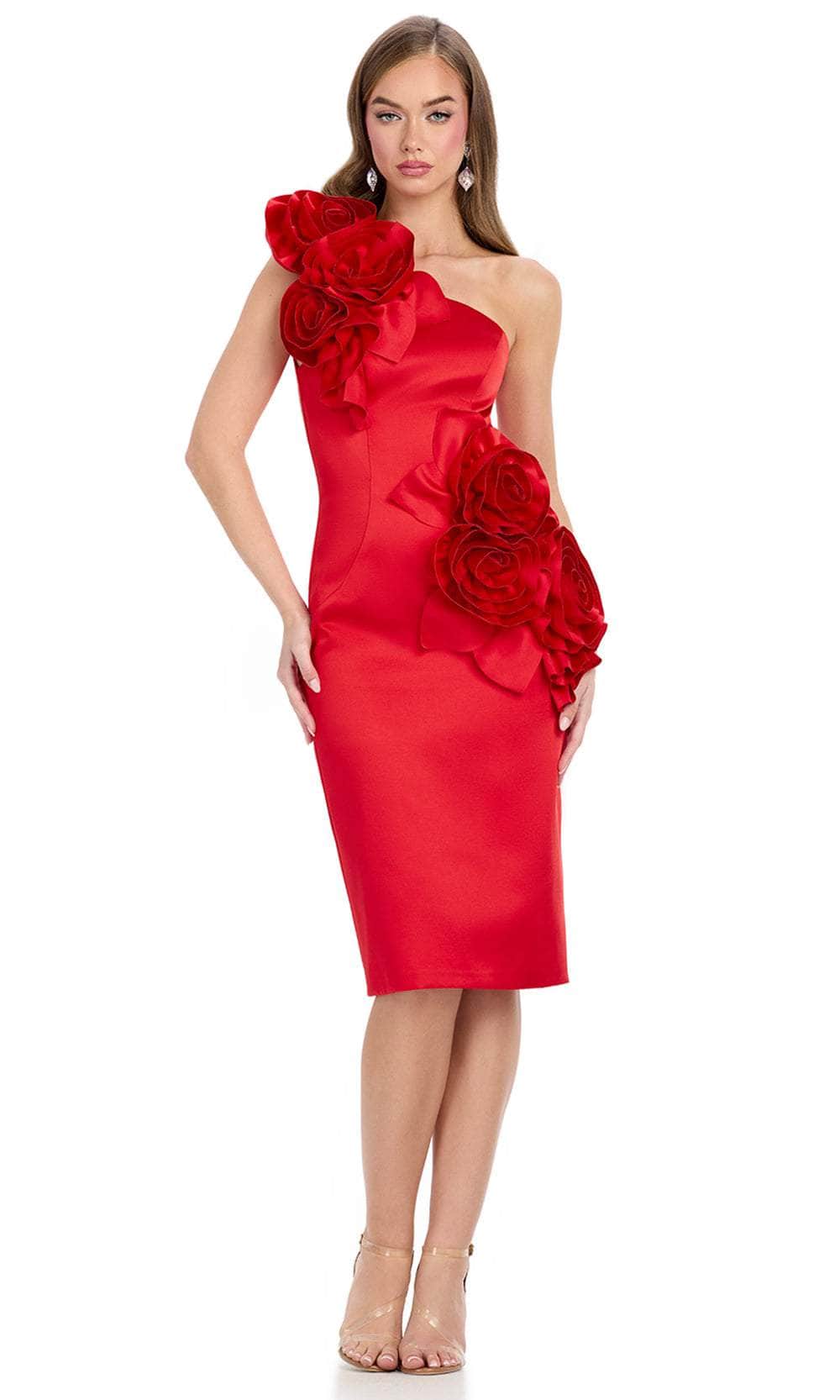Ashley Lauren 4814 - Fitted One-Shoulder Satin Cocktail Dress Special Occasion Dress