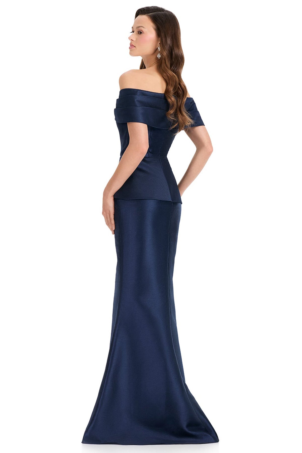 Ashley Lauren E12363 Mermaid Skirt Peplum Mikado Prom Gown