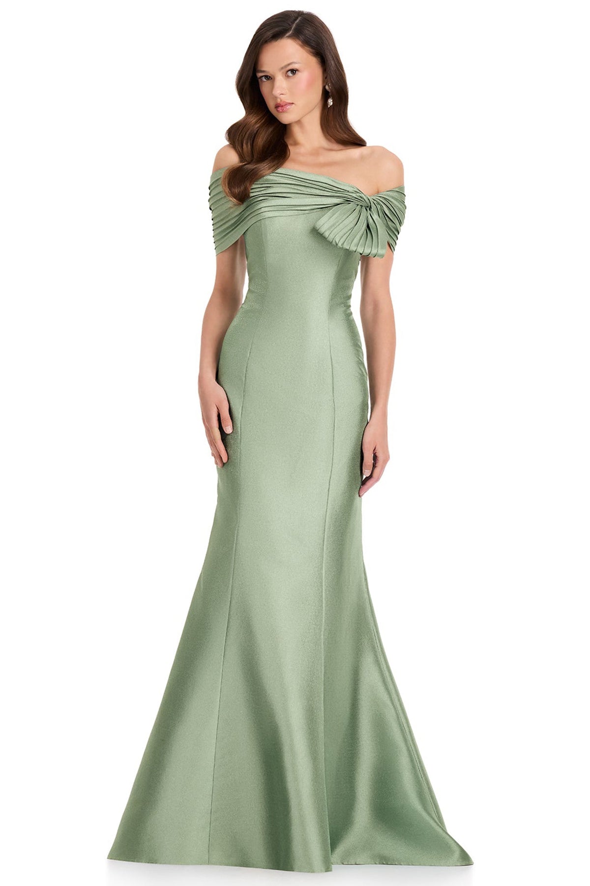 Ashley Lauren E12369 Knotted Bow Accent Mermaid Evening Gown