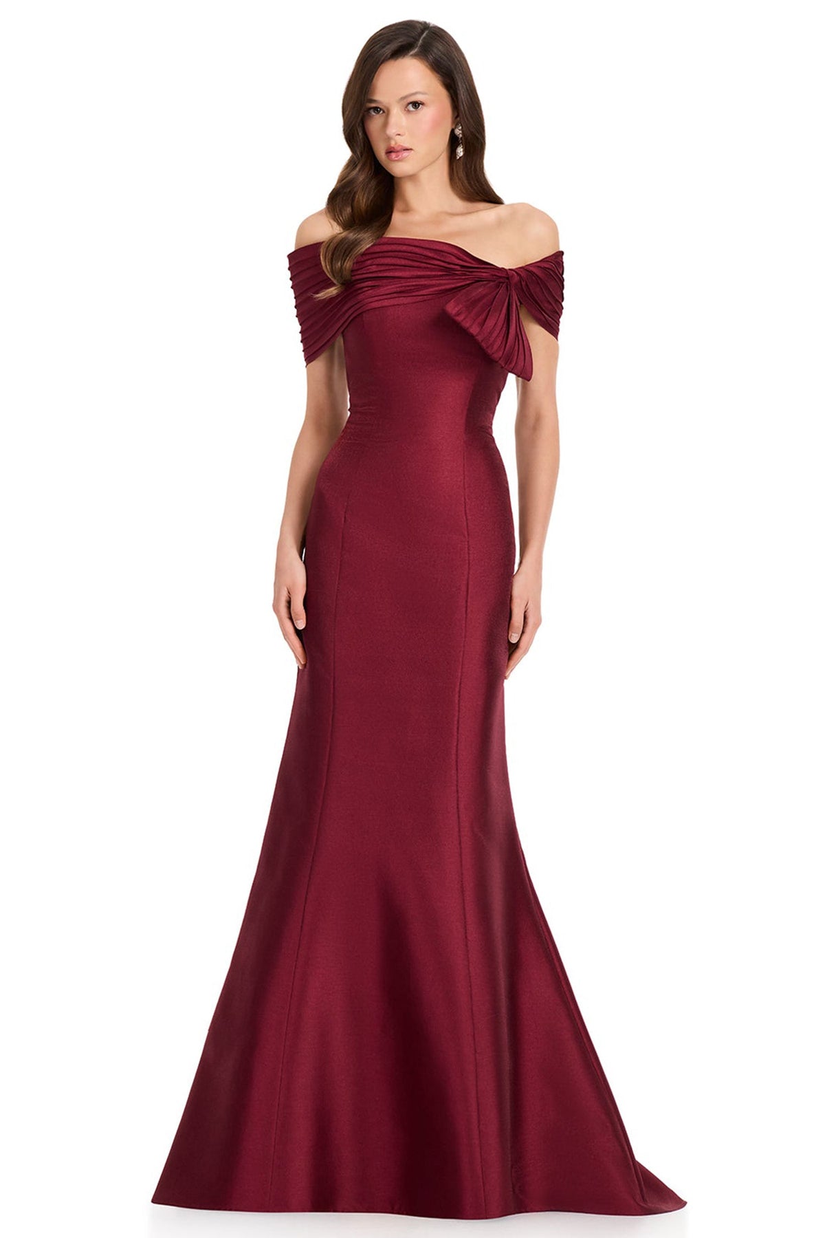 Ashley Lauren E12369 Knotted Bow Accent Mermaid Evening Gown