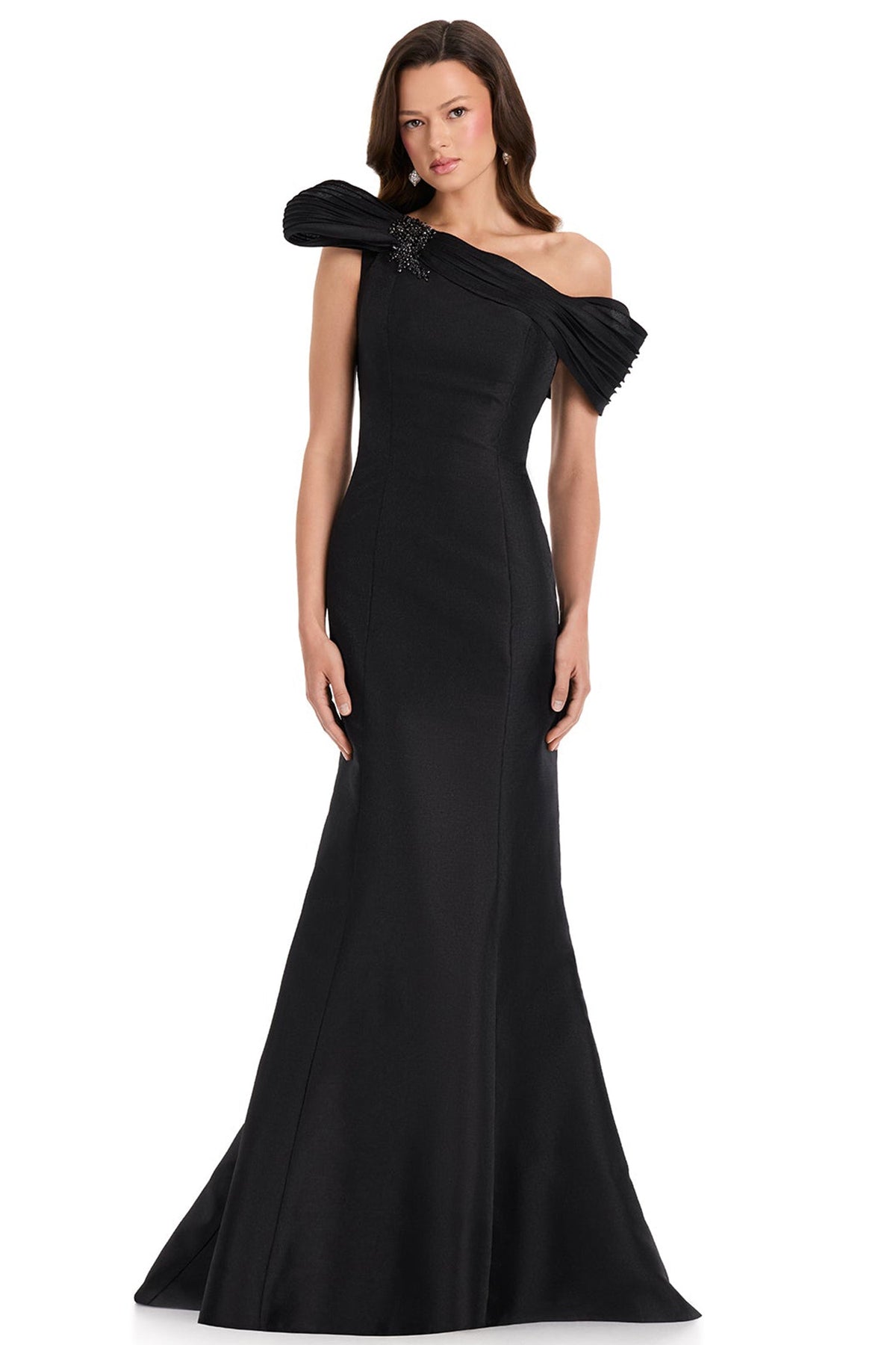 Ashley Lauren E12370 Mermaid Beaded Brooch Evening Gown