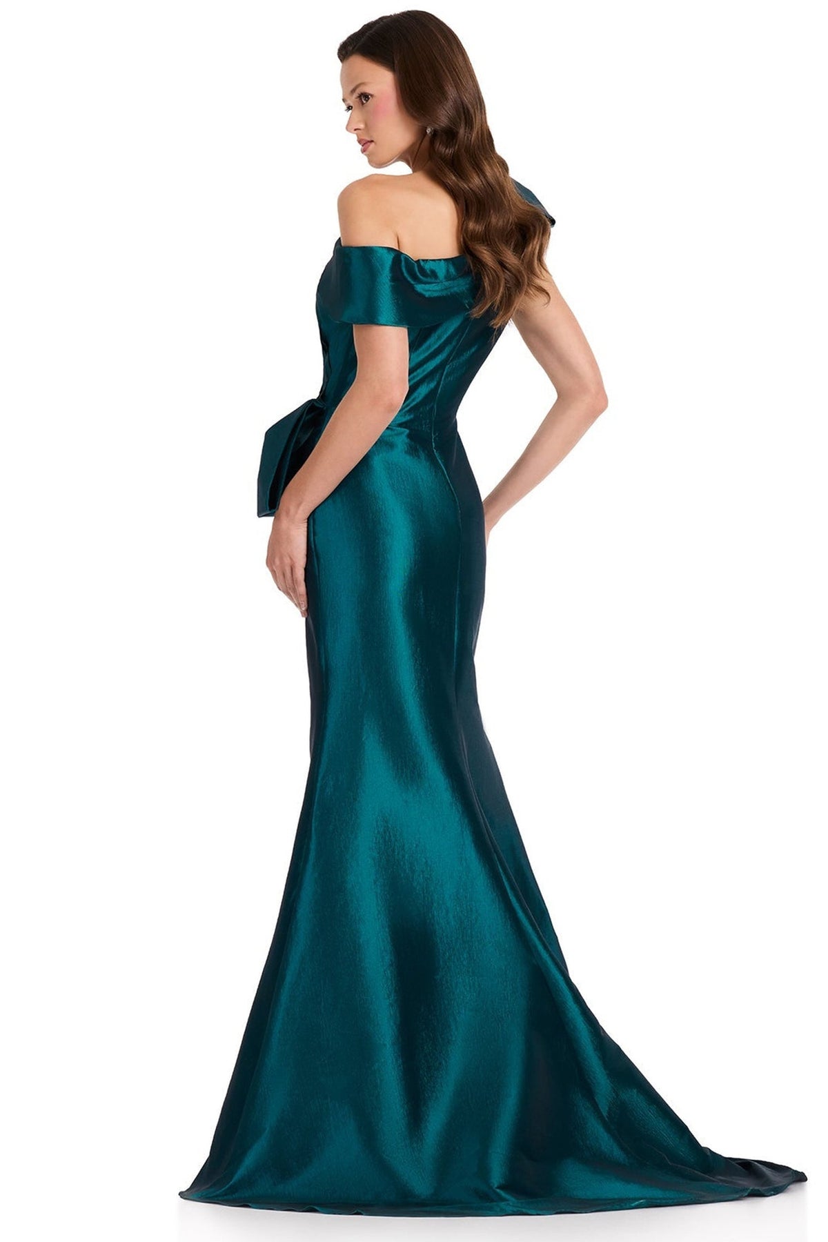 Ashley Lauren E12381 Mermaid Folded Off Shoulder Prom Gown