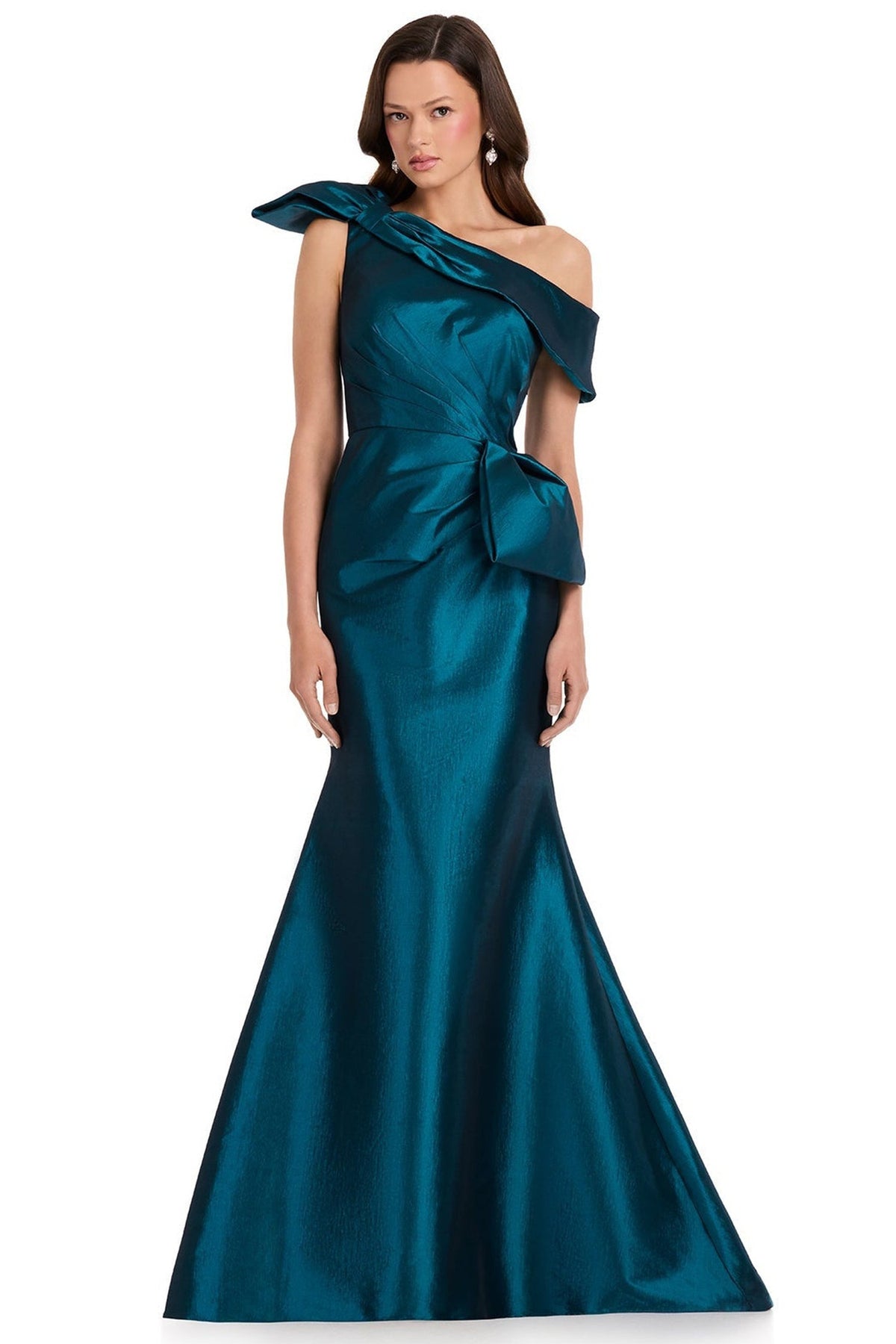 Ashley Lauren E12381 Mermaid Folded Off Shoulder Prom Gown